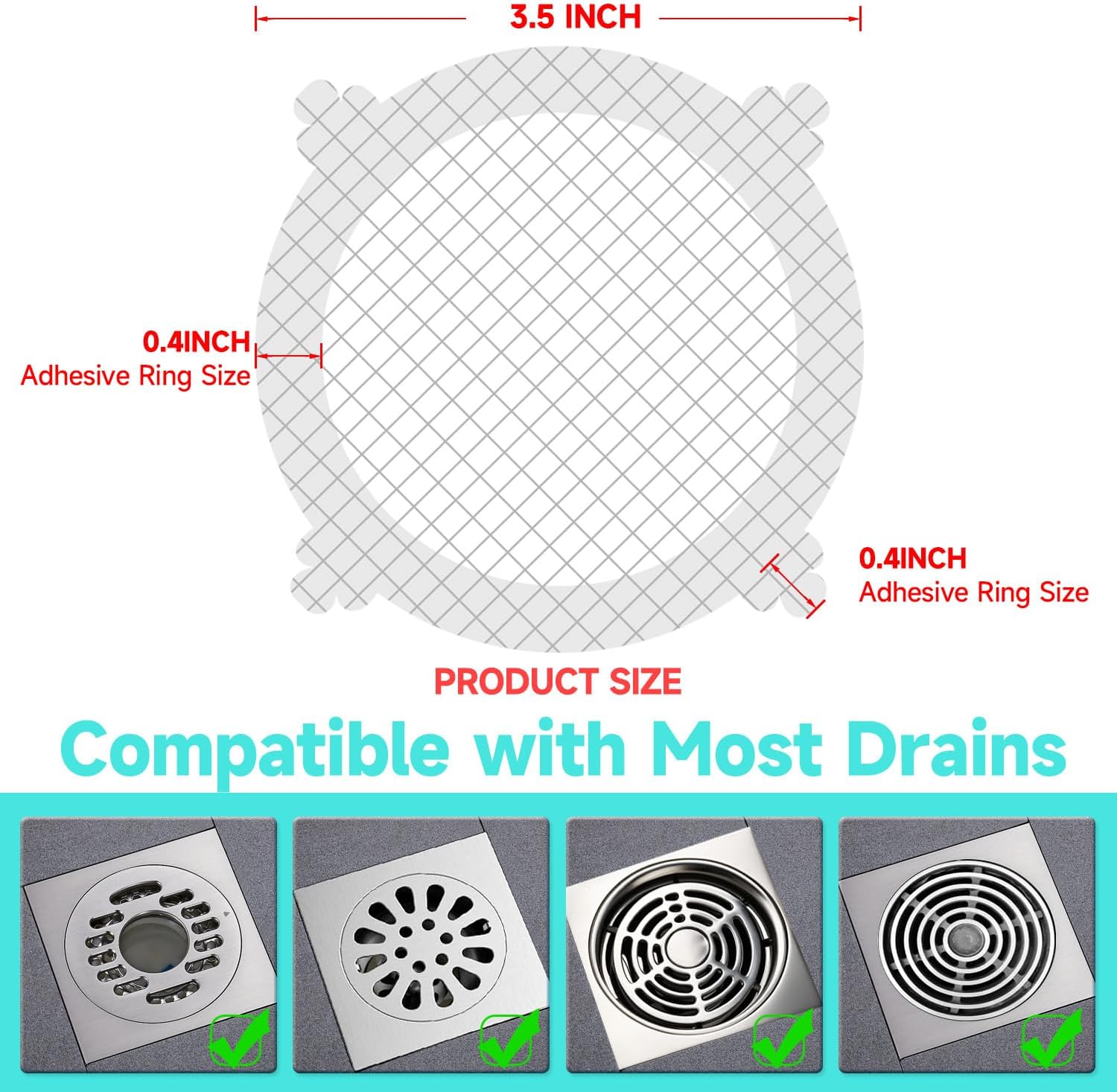 30 Pack Disposable Hair Catcher for Drains and Sinks