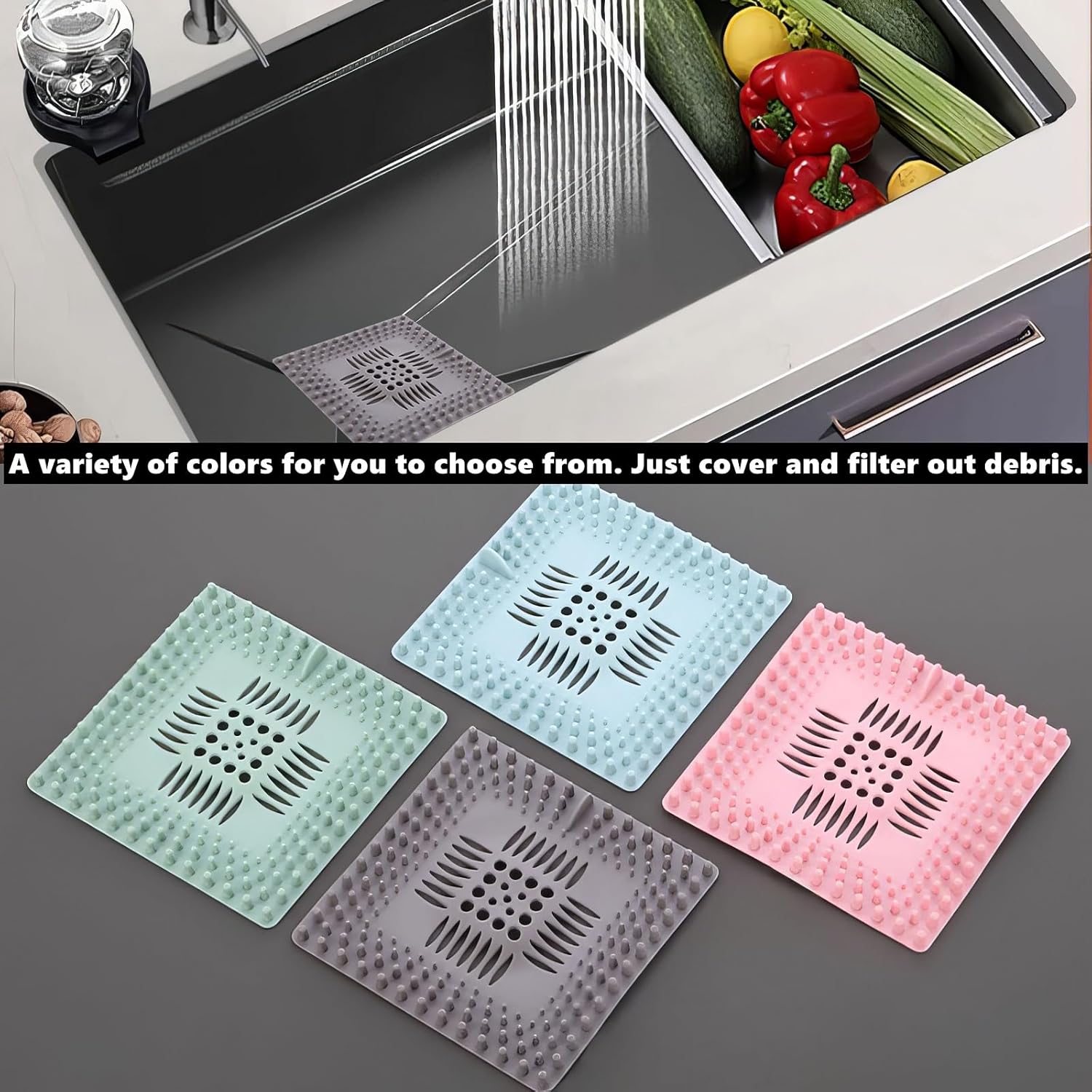 4 Pack Hair Catcher for Sink Shower Bathtub Drain