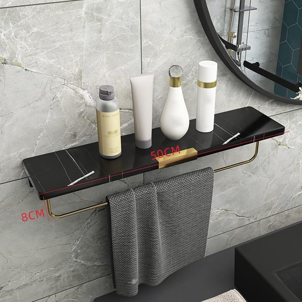 ANNBKA Marble Bathroom Hardware Set with Towel Bar and Storage Rack