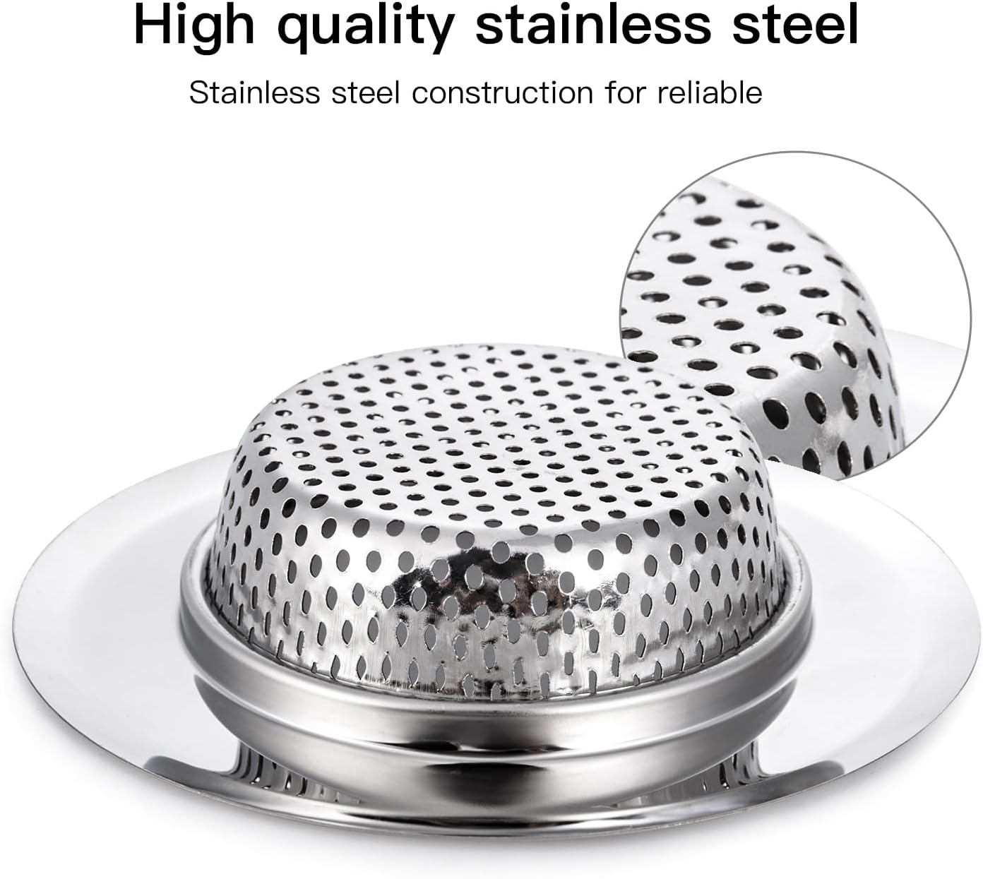 4 Pack Heavy Duty Stainless Steel Drain Strainers