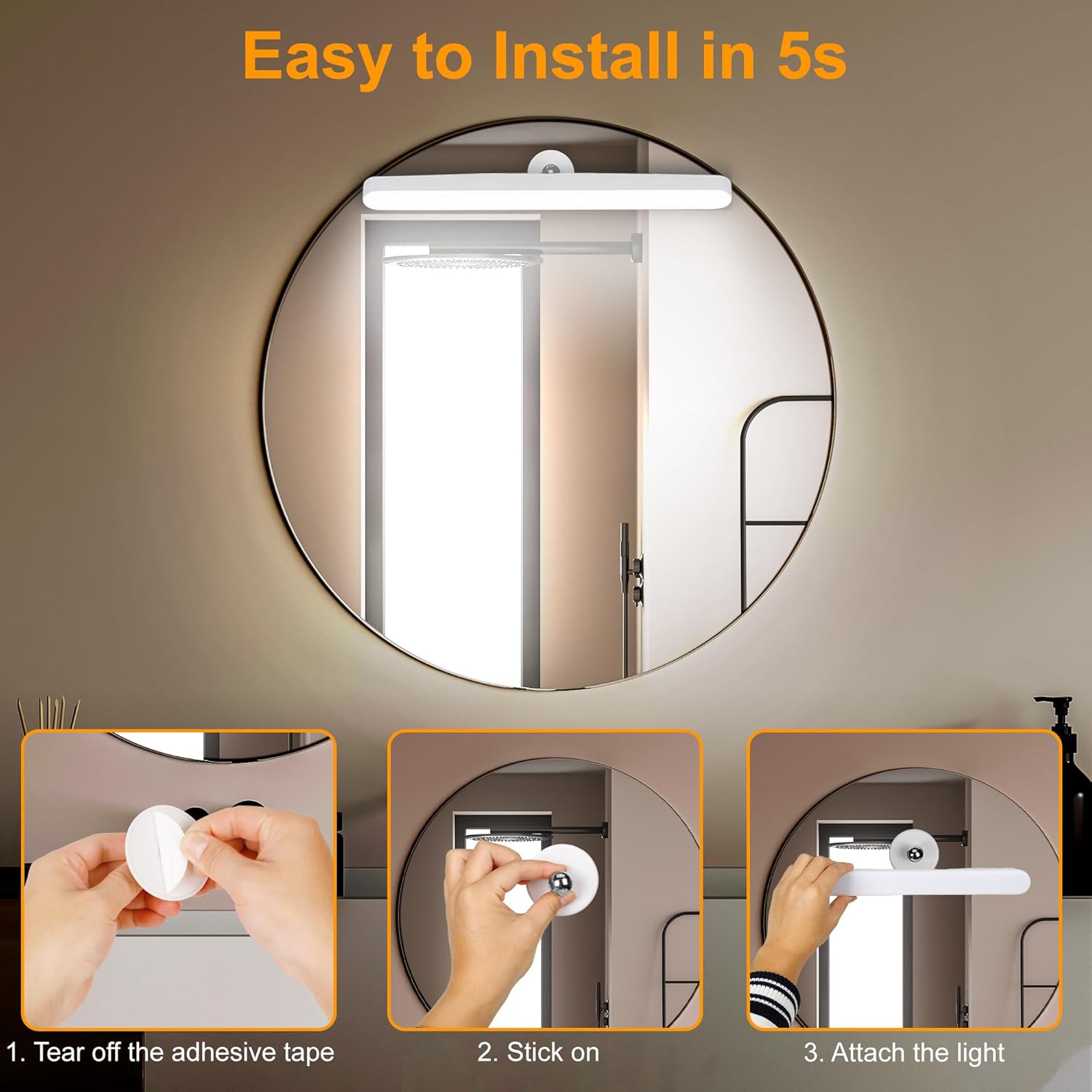 Benreom 2 Pack Rechargeable Vanity Lights for Makeup