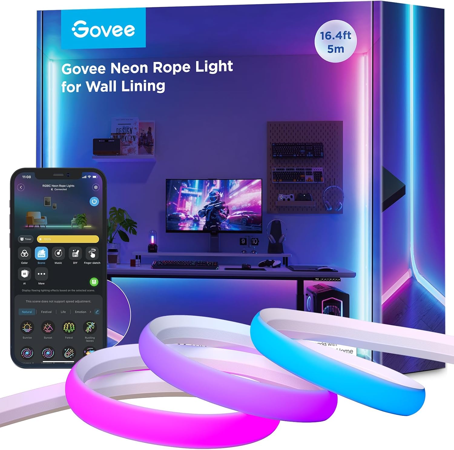 Govee LED Strip Light with Smart App Control and Music Sync