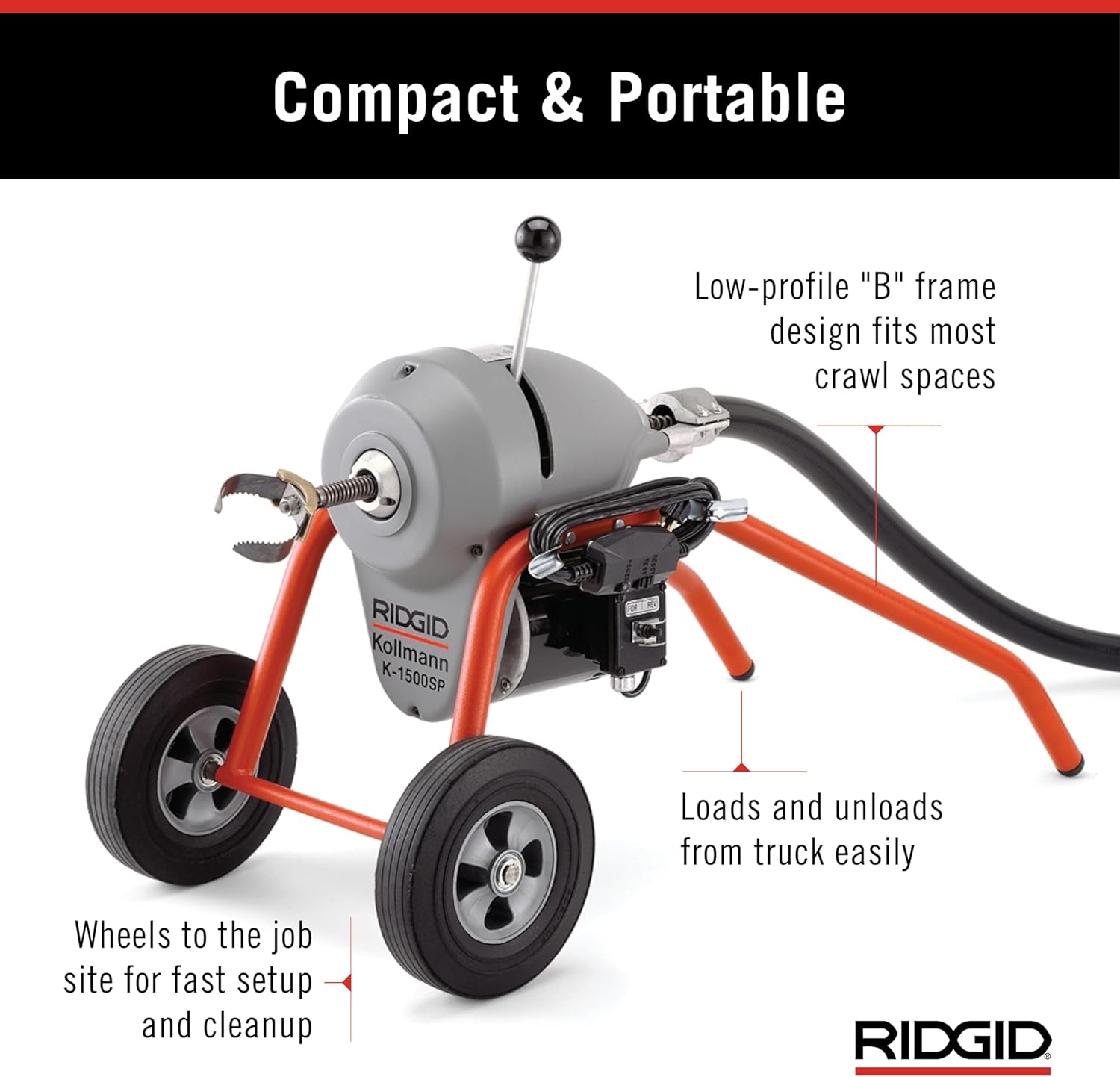 RIDGID 23717 K-1500B Sectional Drain Cleaner