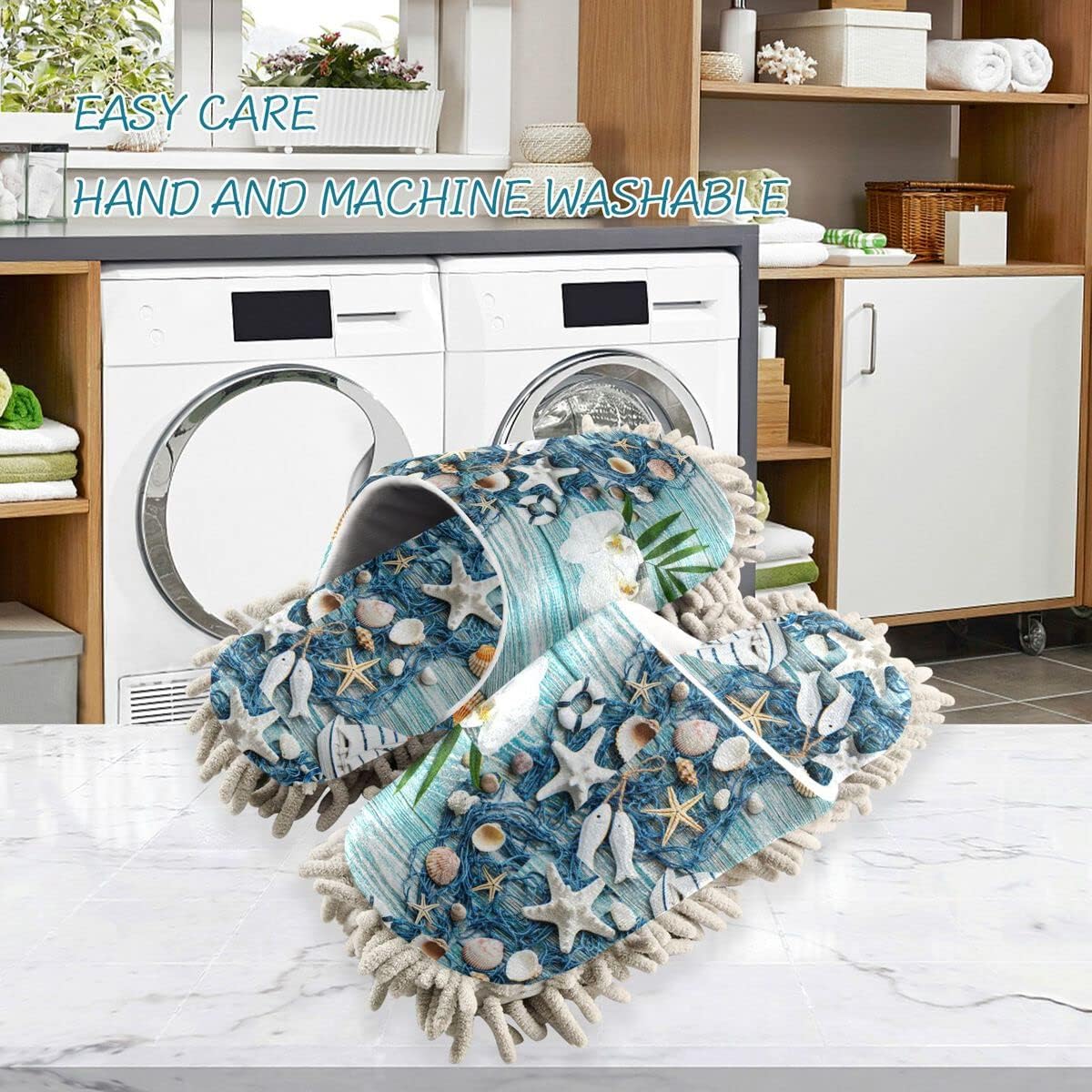 DOMIKING Mopping Slippers with Microfiber Sole