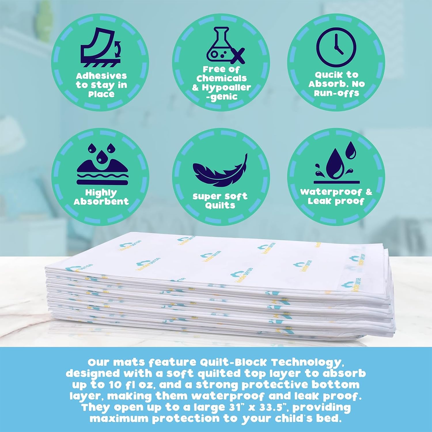 KinderSense Ultra Absorbent Bed Pads - 31 x 335 40 Count