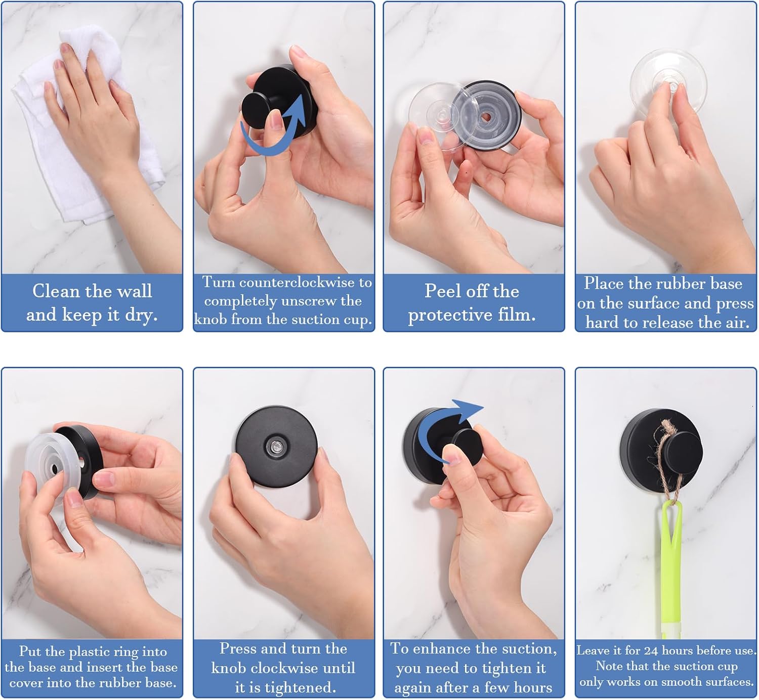 Dntorx Vacuum Suction Cup Hooks 2 Pack Black 1