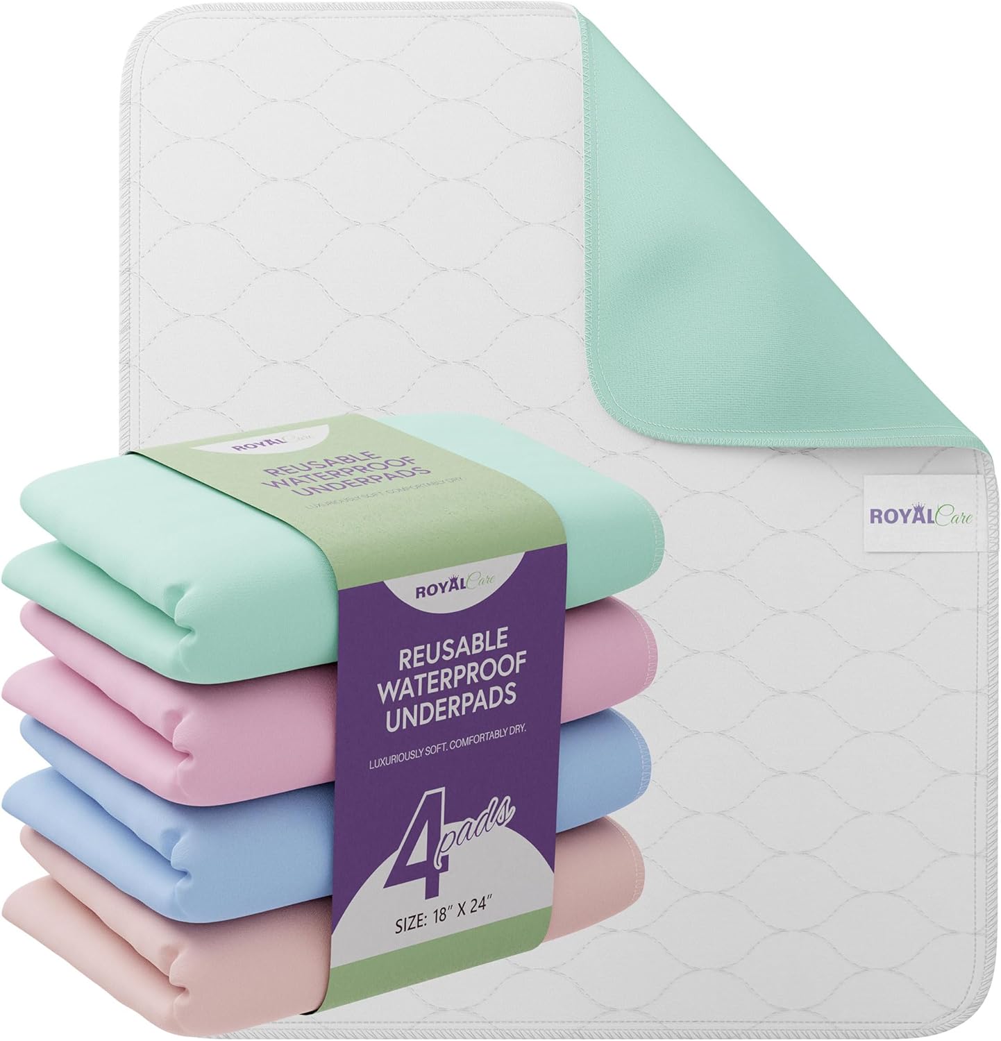 Royal Care Incontinence Bed Pads 4 Pack 18 x 24