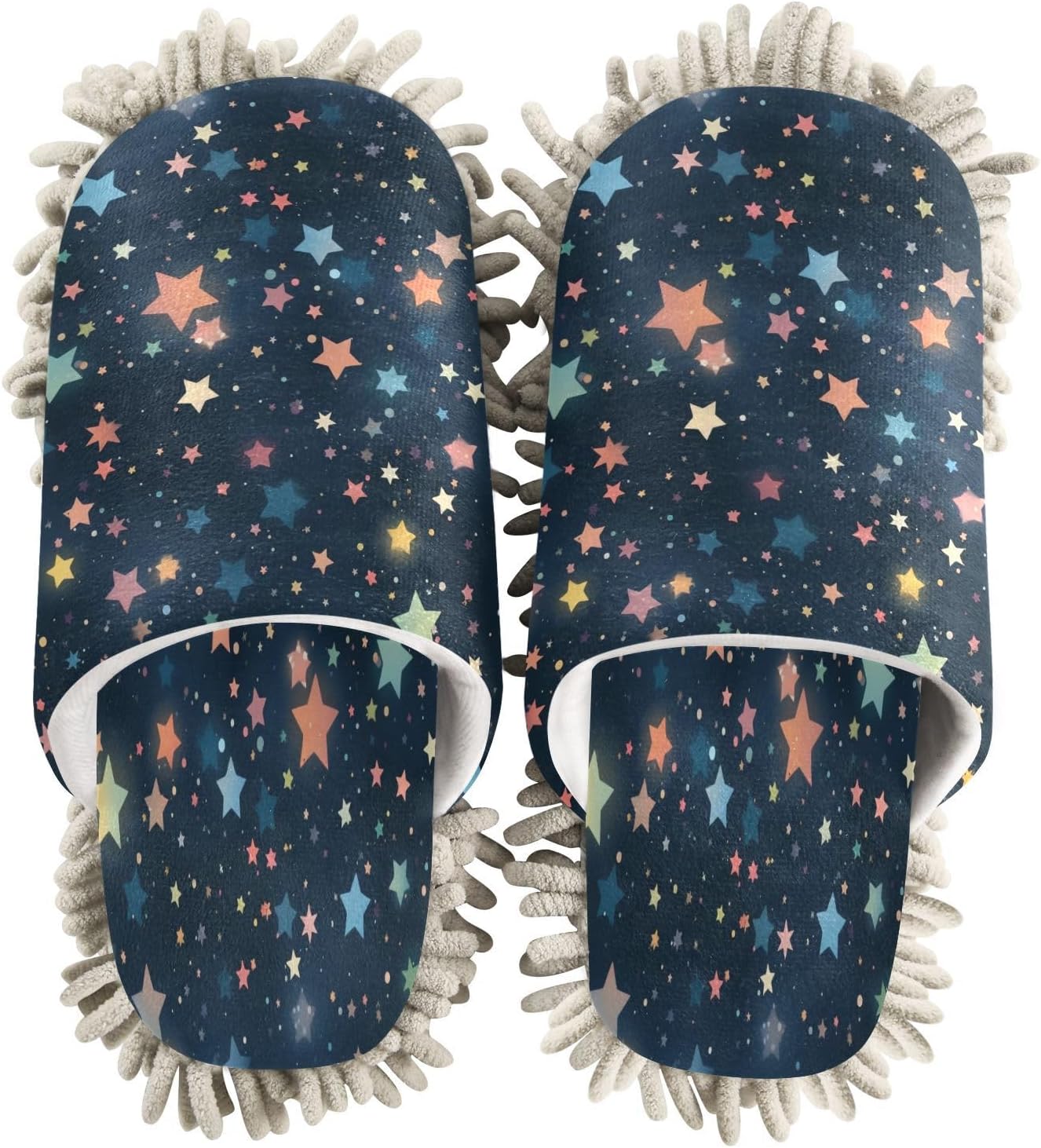 Zhirexin Colorful Stars Microfiber Mop Slippers