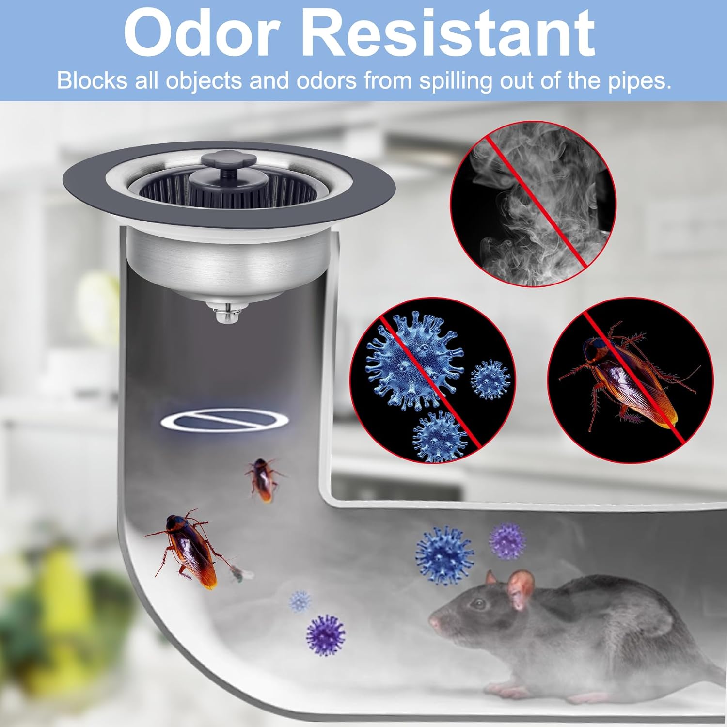 Semour 3 in 1 Kitchen Sink Drain Strainer Stopper 1