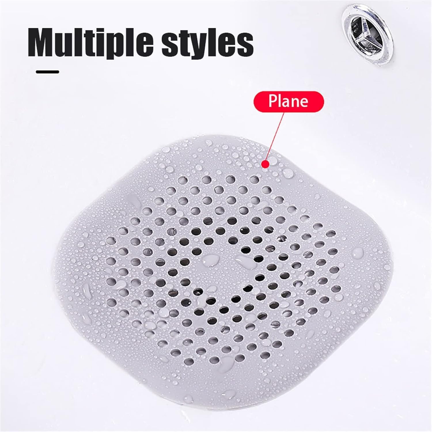 4 Pack Square Hair Catcher with Suction Cups for Shower and Kitchen