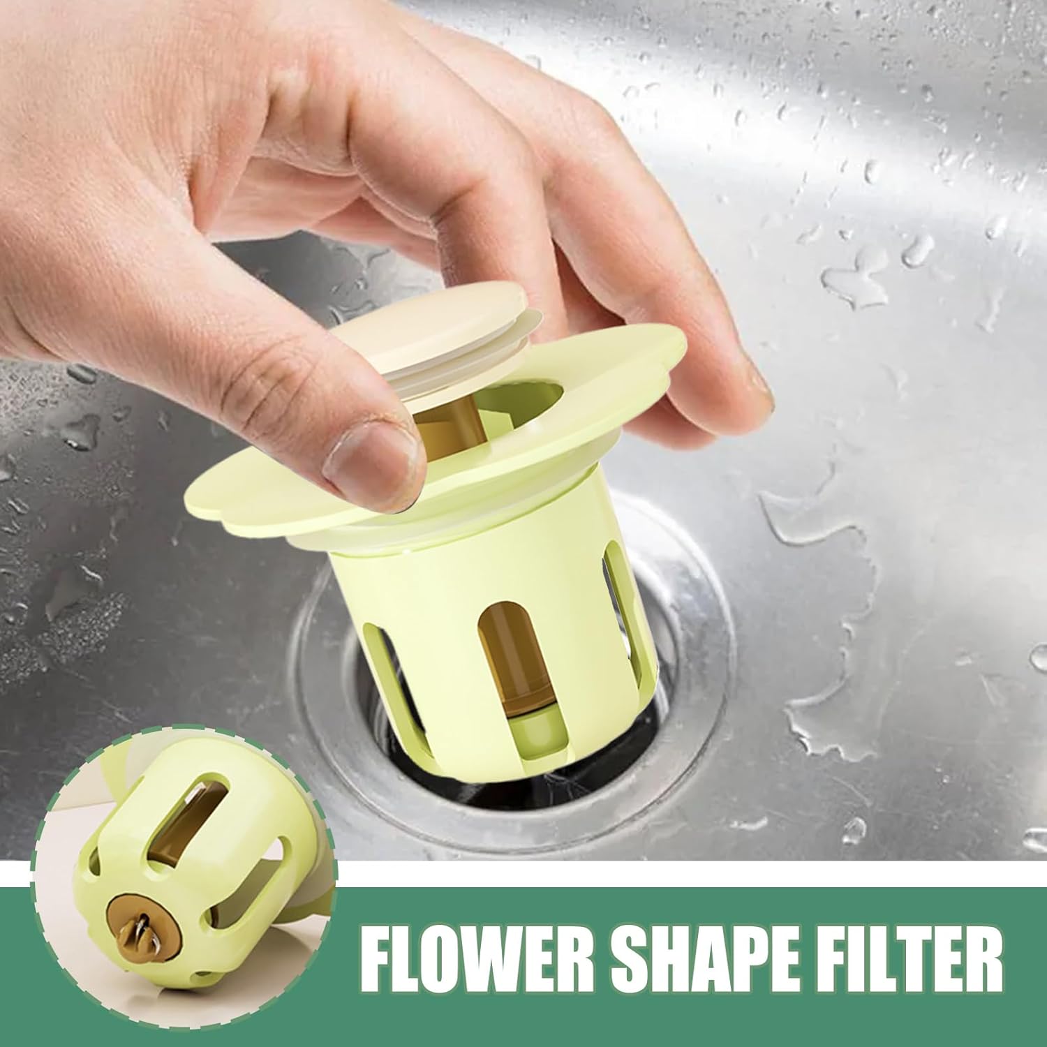 Flower Shaped Silicone Drain Stopper for Kitchen Shower Bath