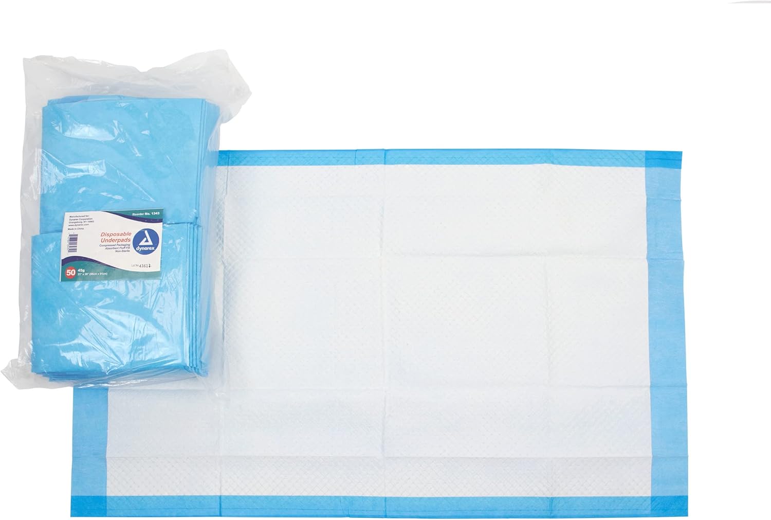 Dynarex Disposable Underpads 23x36 45g 50-Pack