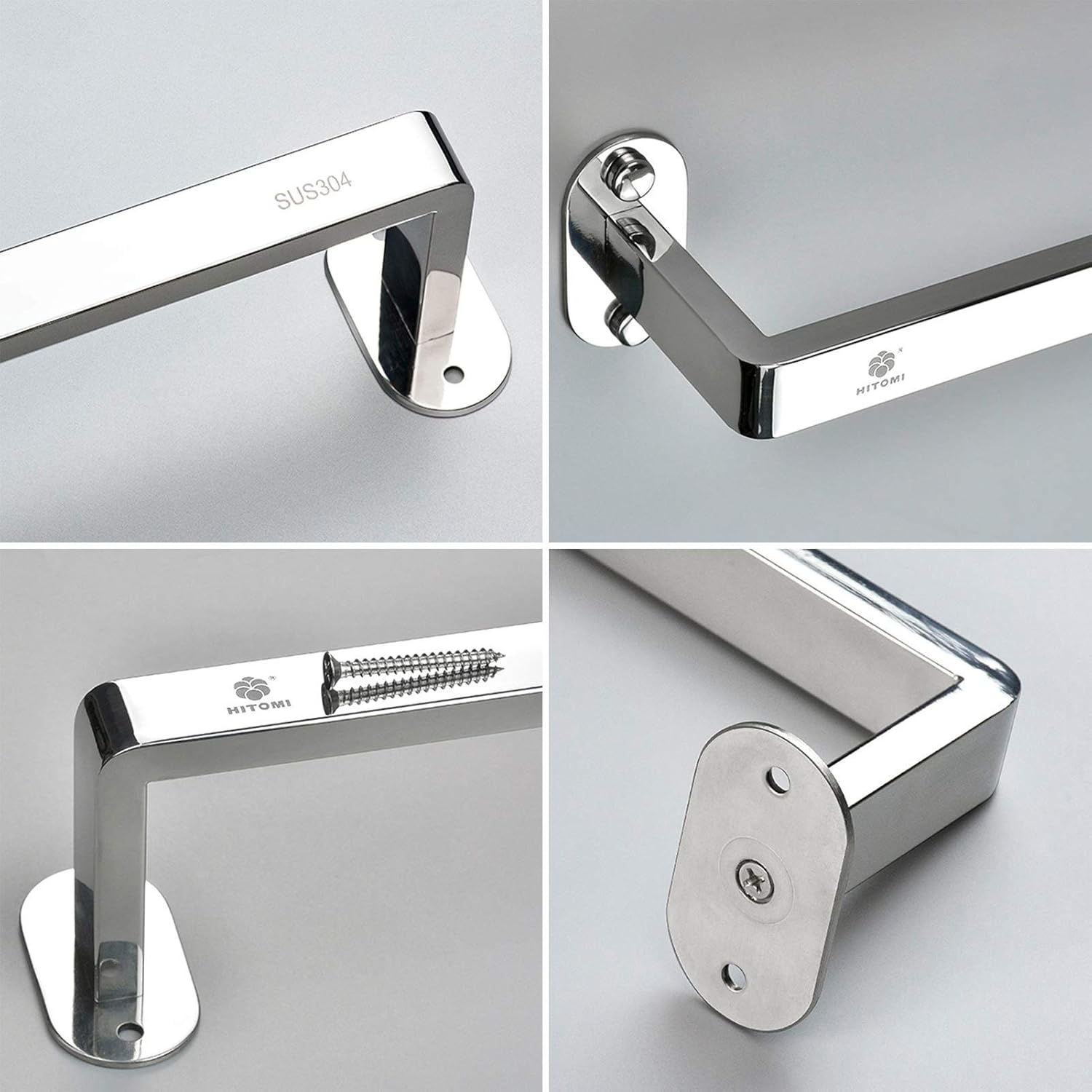 BOCbco Wall Mounted Towel Rail 40-120Cm Stainless Steel