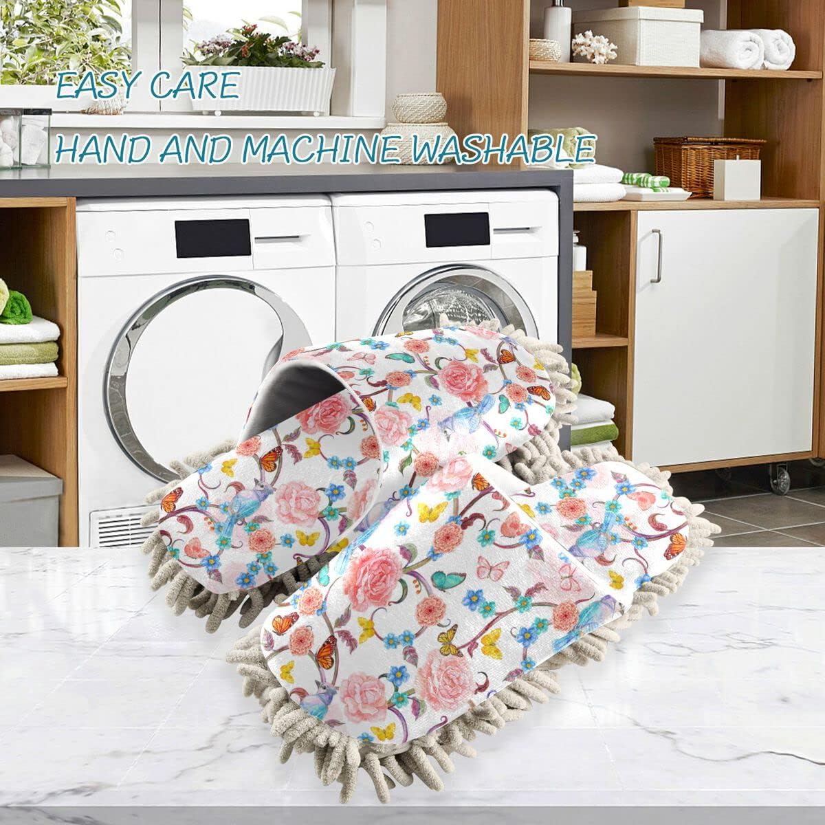 DOMIKING Mop Slippers with Microfiber Sole 1