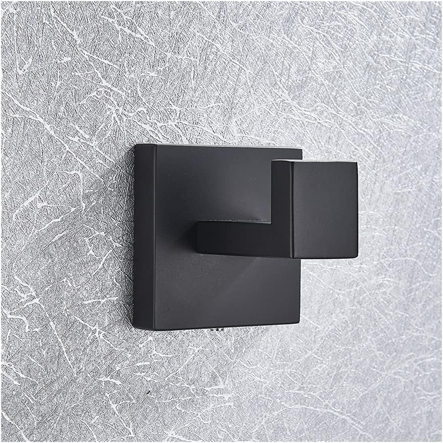 ANNBKA Black Towel Bar Robe Hook Tower Shelf Set