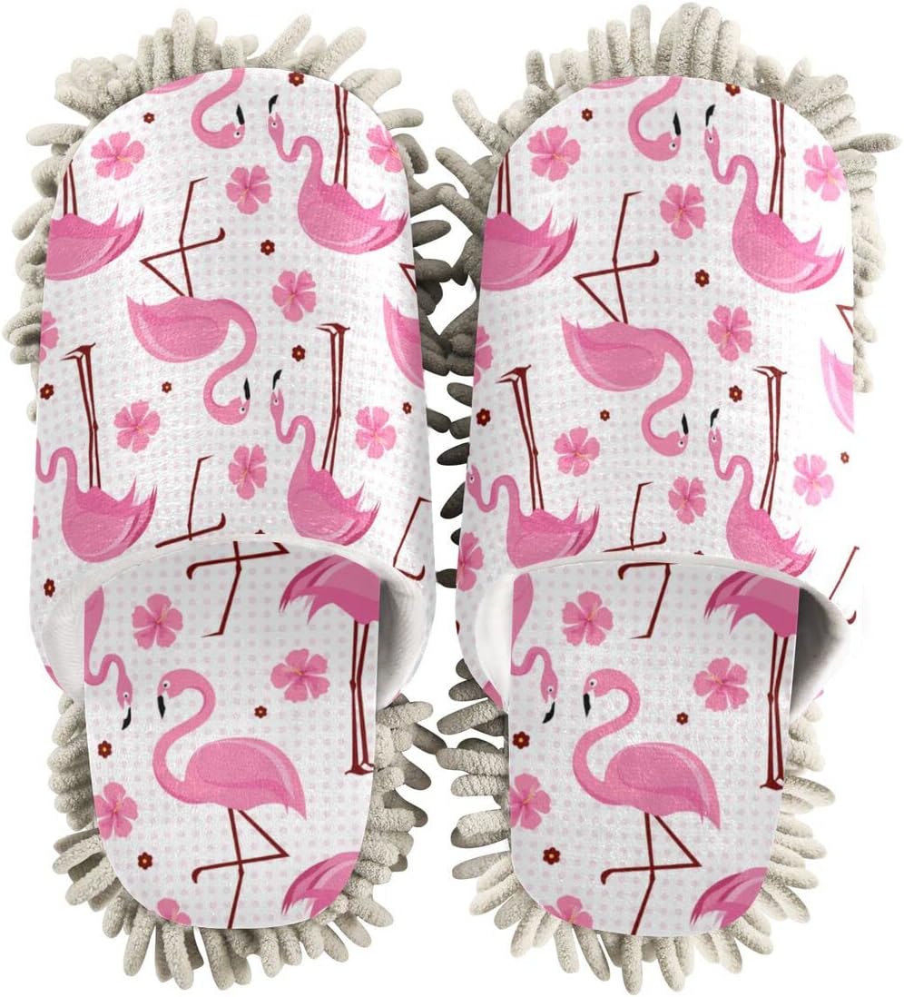DOMIKING Flamingos Mop Slippers for Women 1