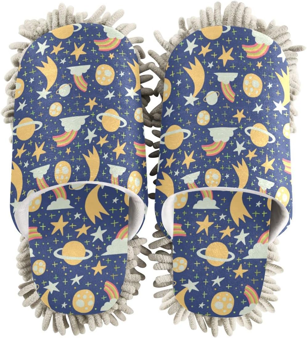 DOMIKING Mop House Slippers with Microfiber Sole