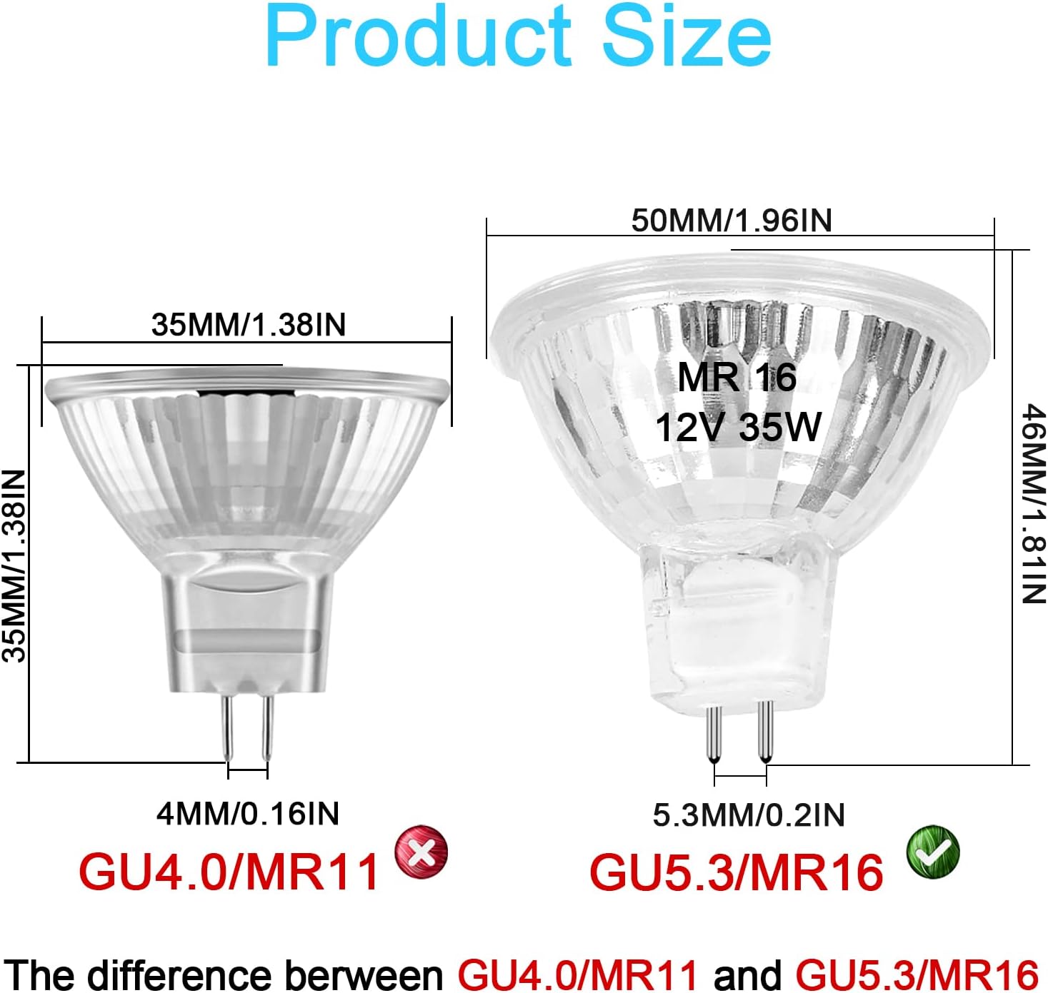 MR16 Halogen Bulb 35W Dimmable 12V Spotlight 6 Pack Warm White