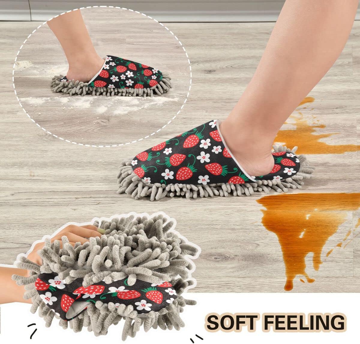 DOMIKING Cleaning Slippers for Floor Mopping
