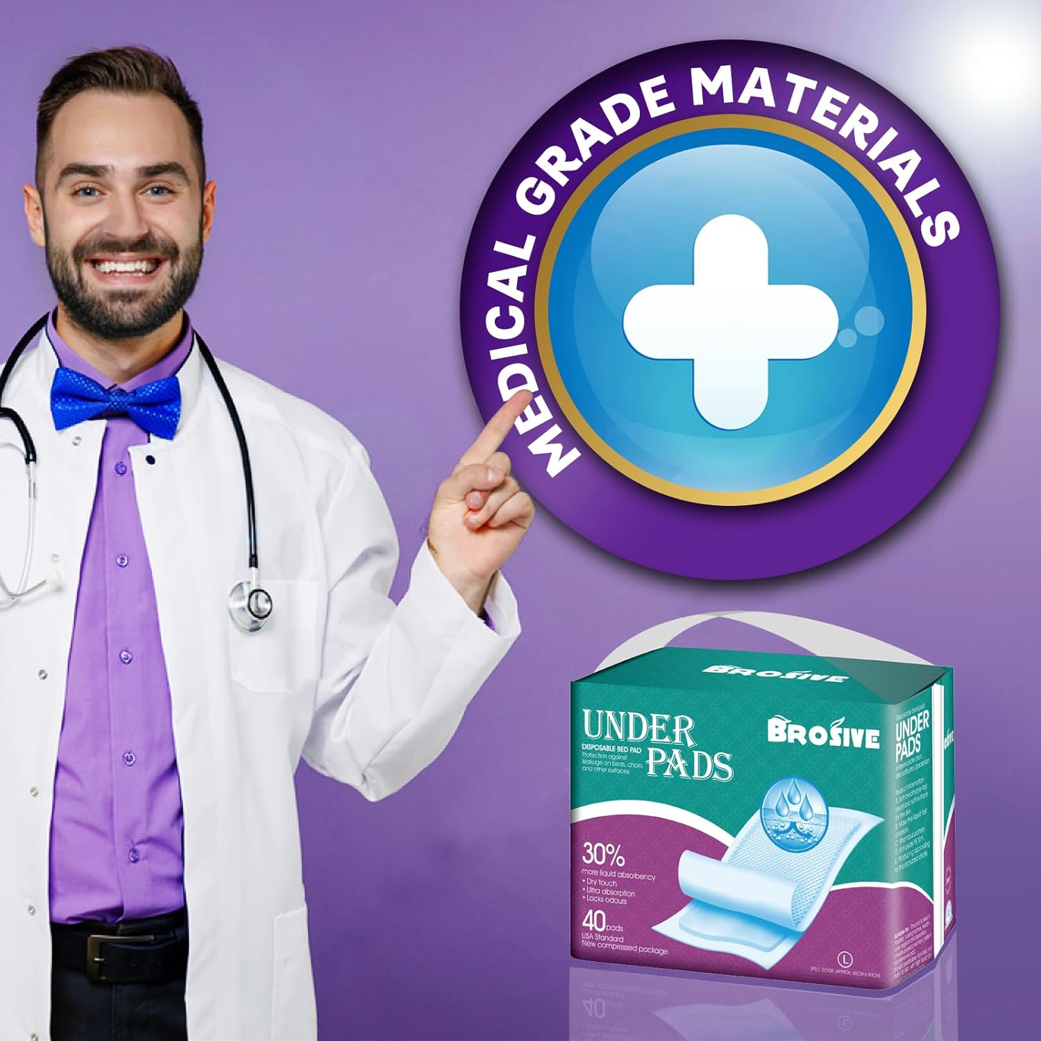 Brosive 23x36 Disposable Bed Pads 40 Count