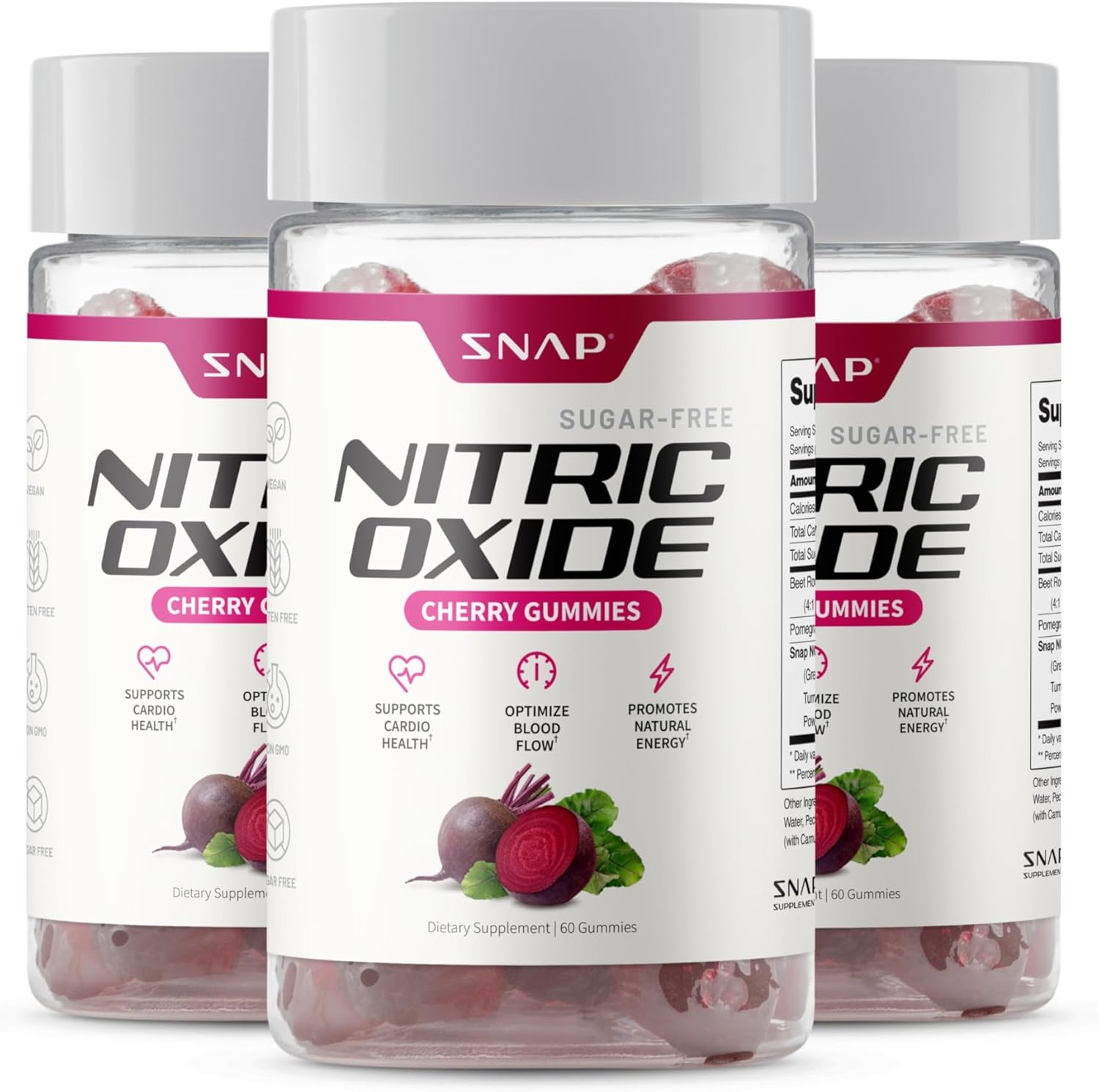 Snap Supplements Nitric Oxide Beet Root Gummies - 180 Count