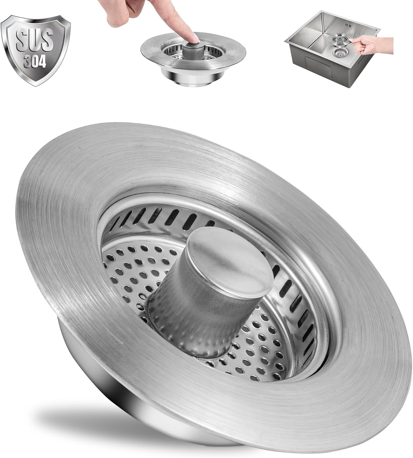 Tilirex 3 in 1 Kitchen Sink Drain Strainer