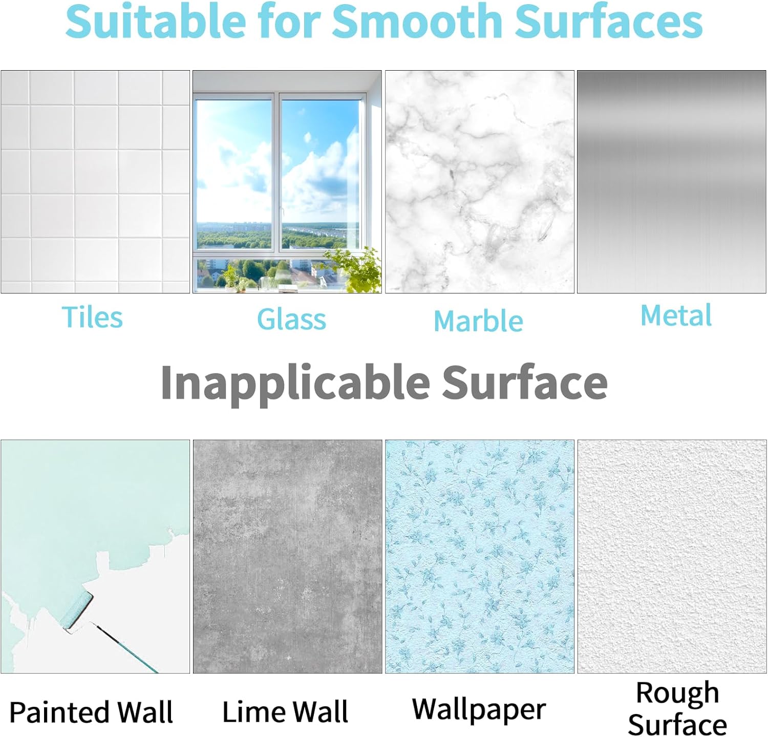 STWWO Adhesive Hooks 4PCS No Damage for Walls