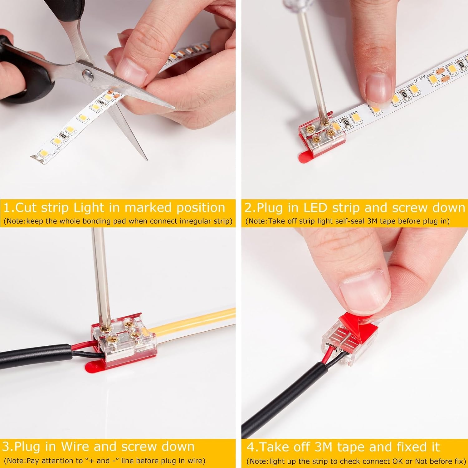 Threetwofour 10mm 2Pin LED Strip Connector 15Pac