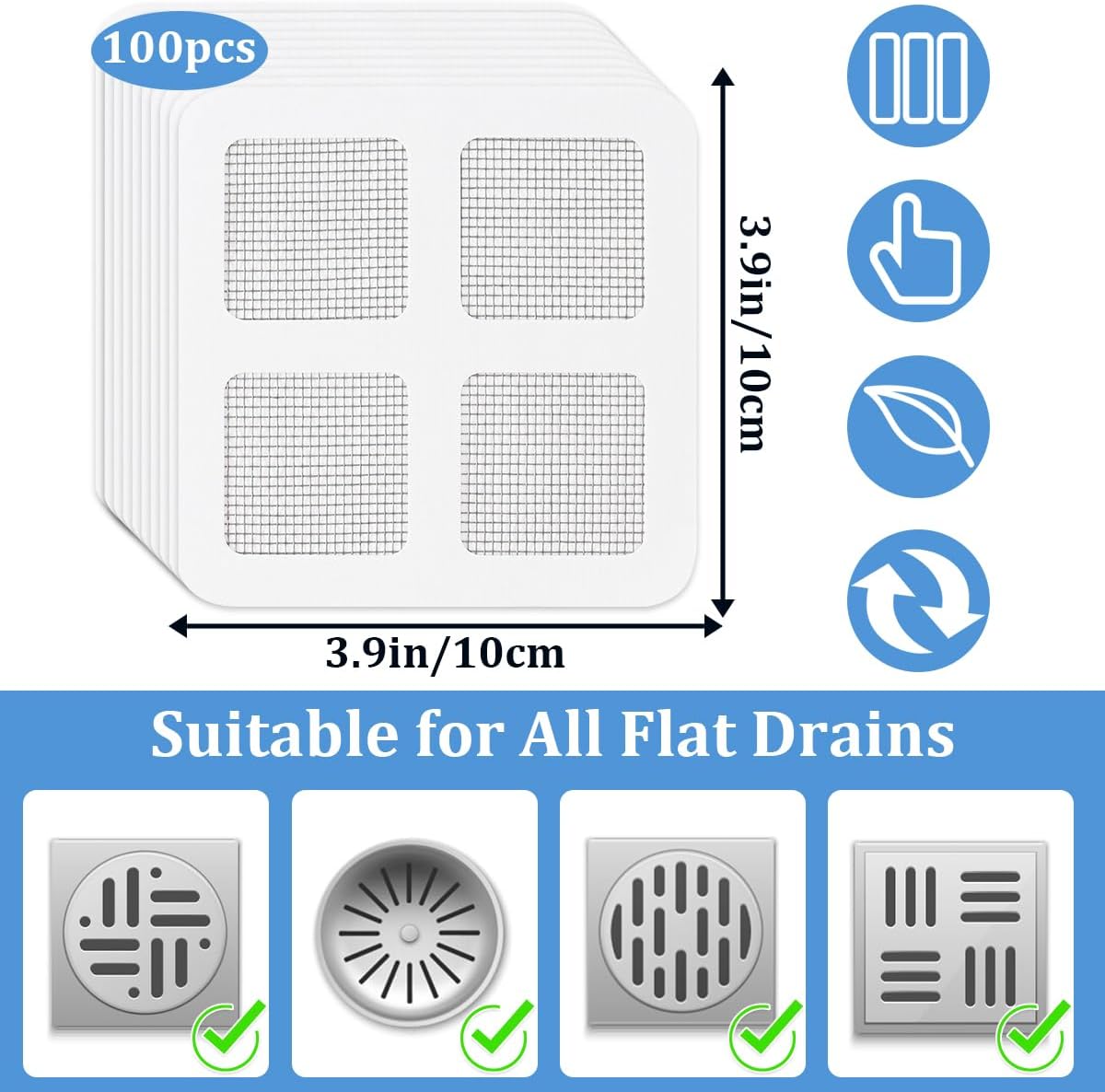 TORIHIKI Disposable Drain Hair Catcher 50 Pcs