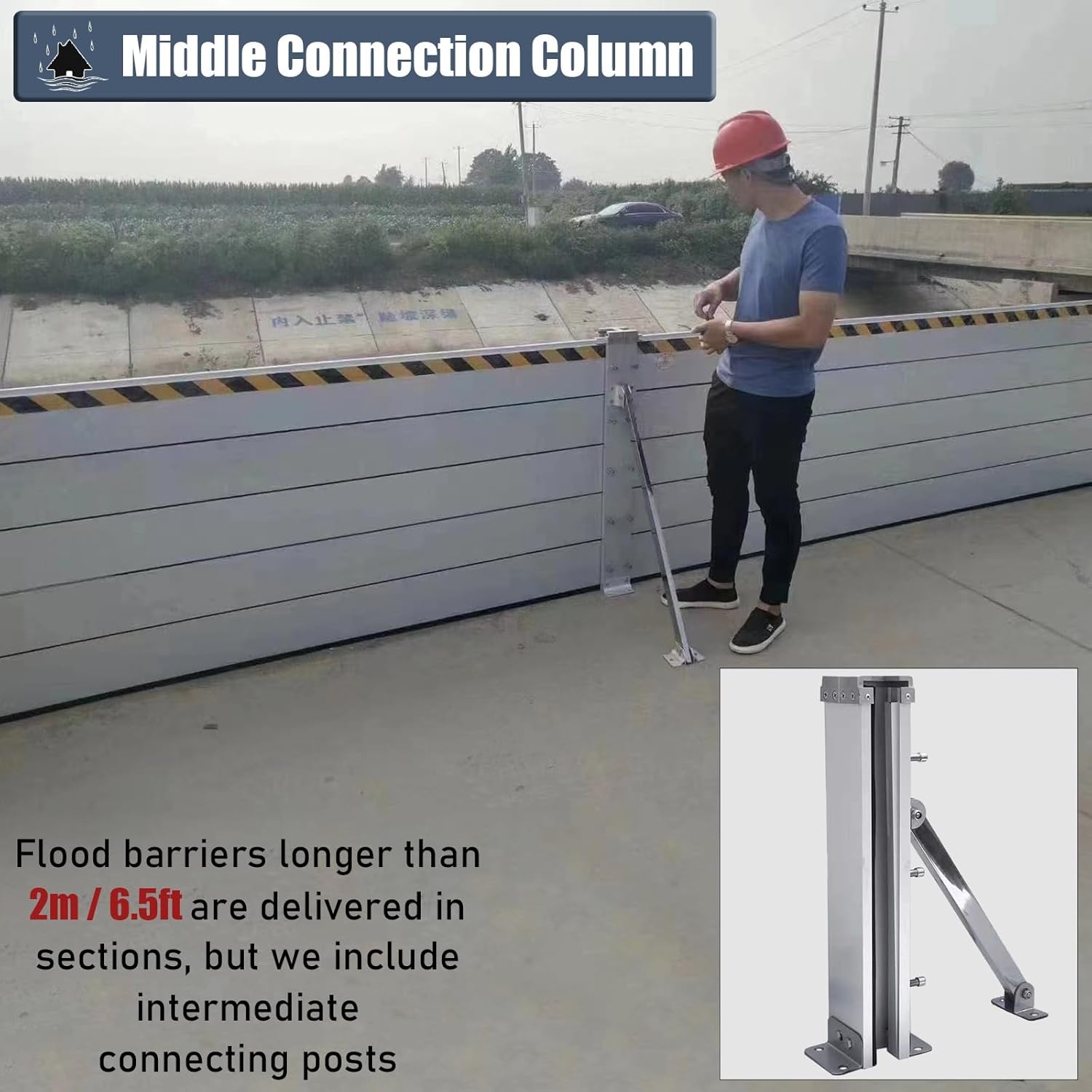 High Flood Control Baffle Commercial Flood Defence Barrier Kit Silver L-385cm1513in