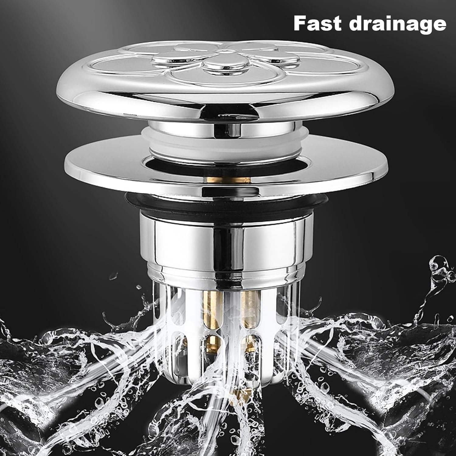 Qinlenyan 2-in-1 Brass Drain Strainer Stopper