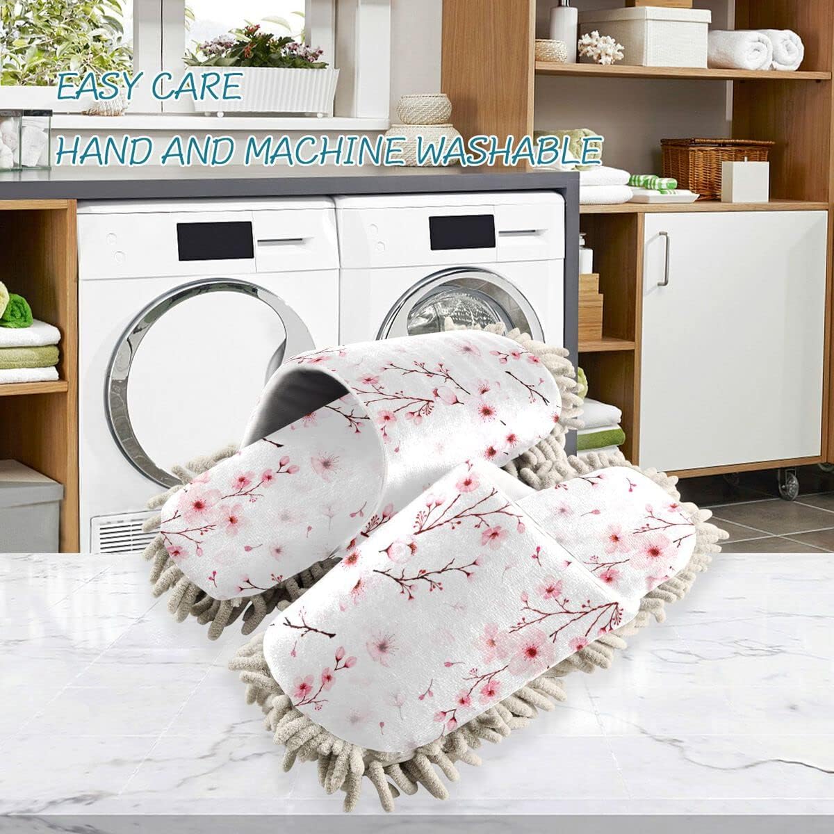 DOMIKING Mop House Slippers for Women and Men 1