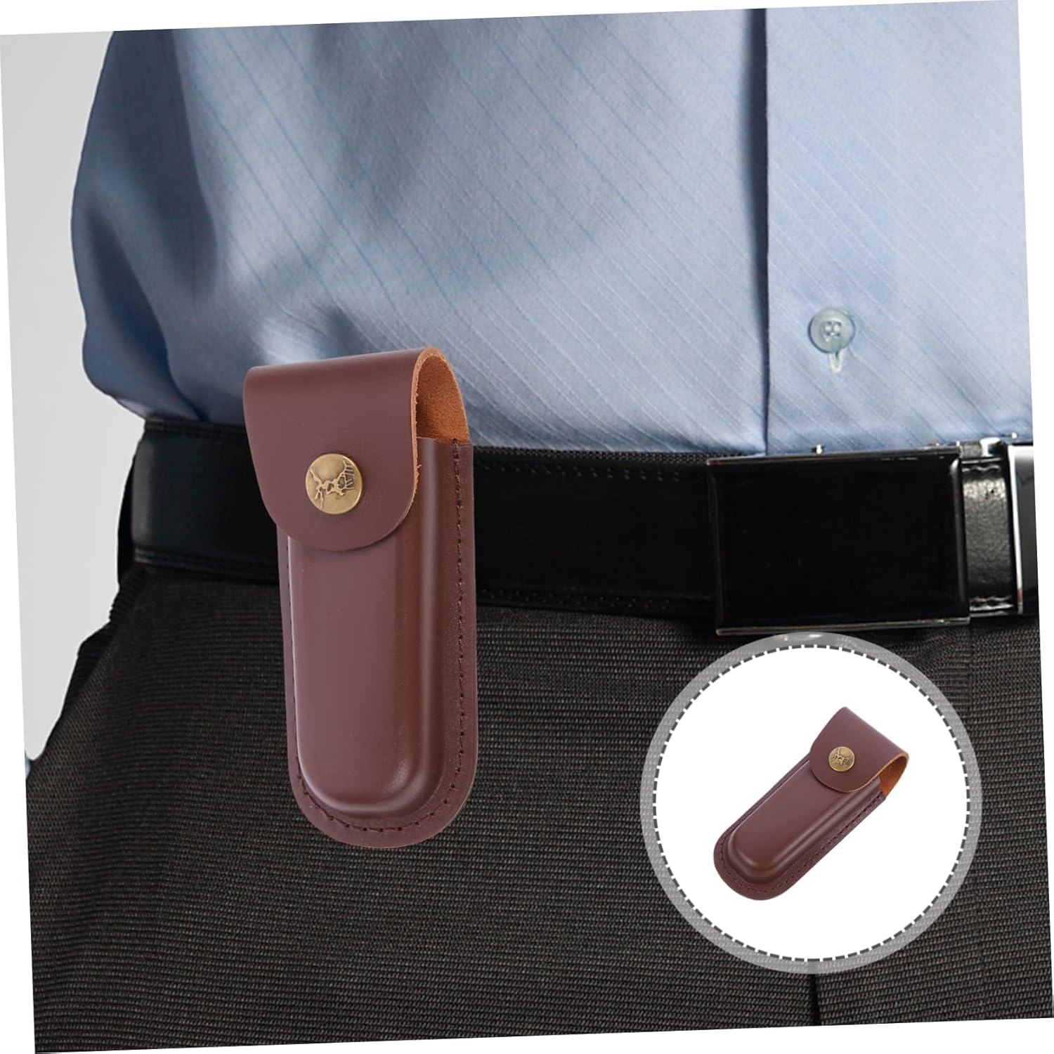 WOONEKY Leather Belt Cutter Holder Tool Pouch