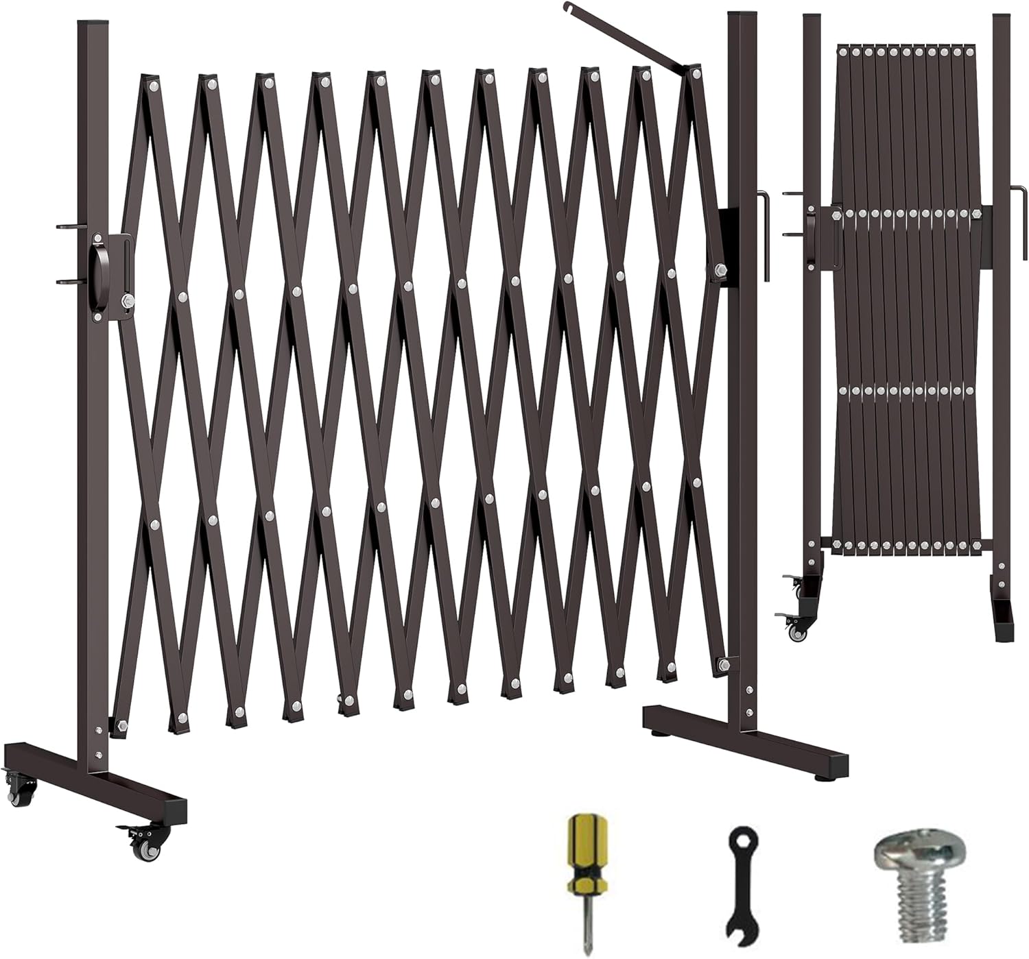 MOOITZ Folding Security Gate 130 x 406 Portable Barricade with Casters