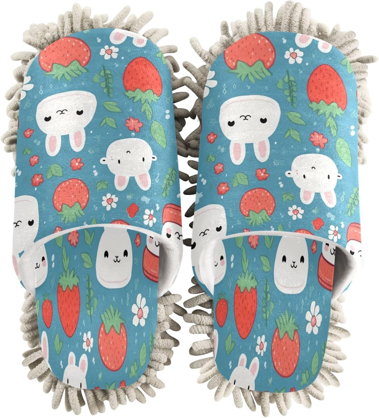 Zhirexin Cute Bunny Strawberry Cleaning Slippers 1