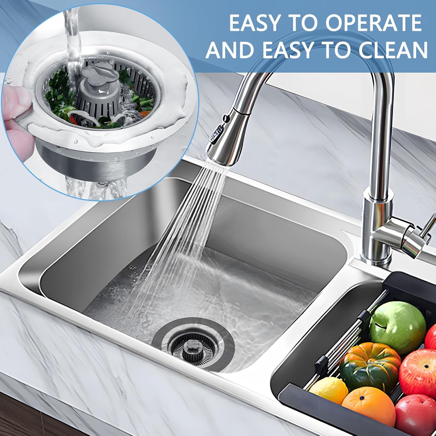 3 in 1 Kitchen Sink Drain Strainer 2 Pack
