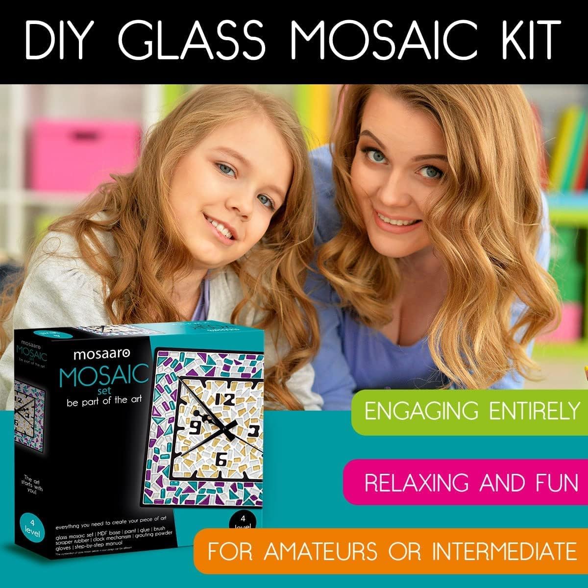 Mosaaro Glass Mosaic Tiles Kit Creative DIY Art for Adults and Teens