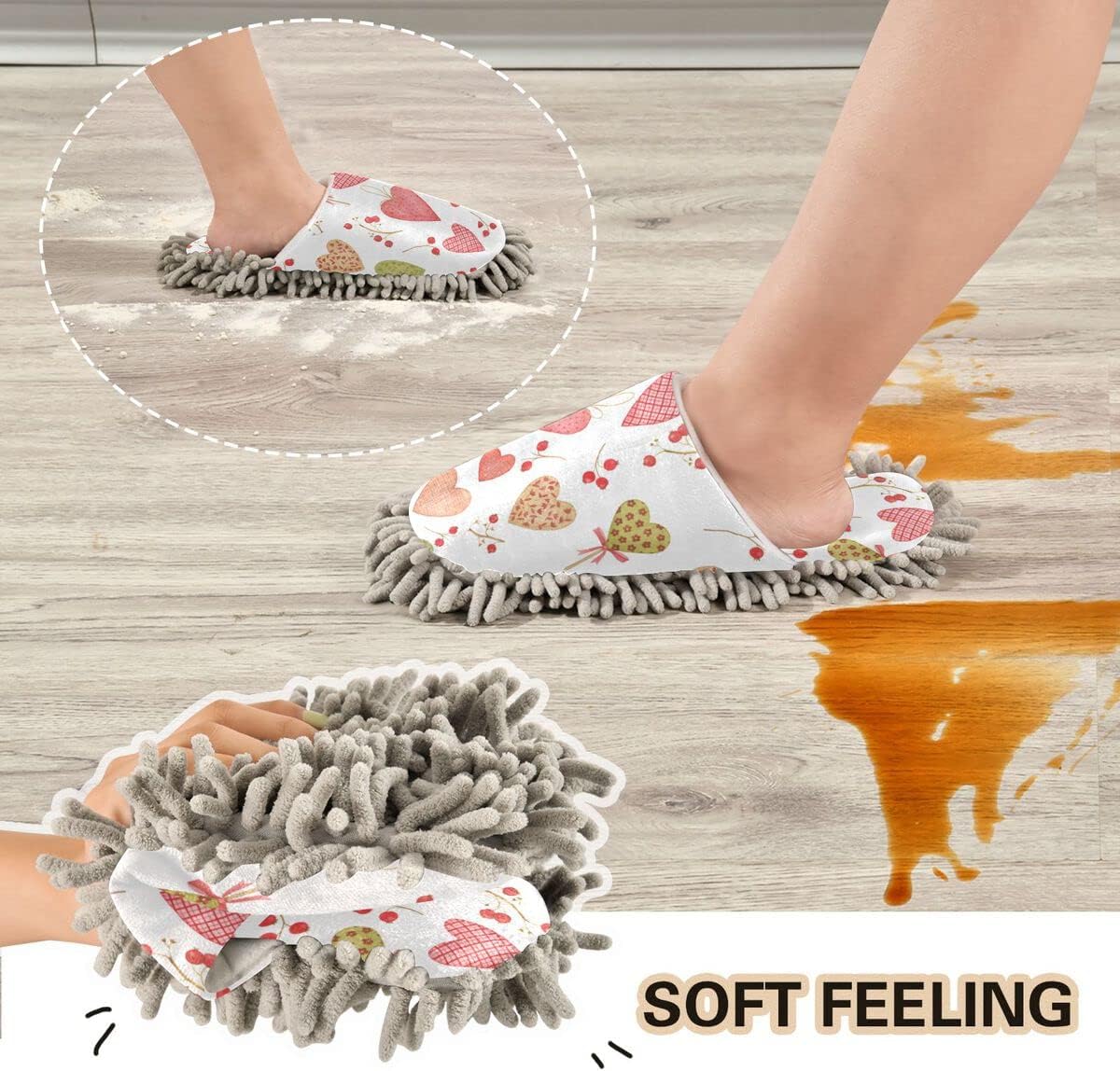 DOMIKING Mopping Slippers with Microfiber Sole 1