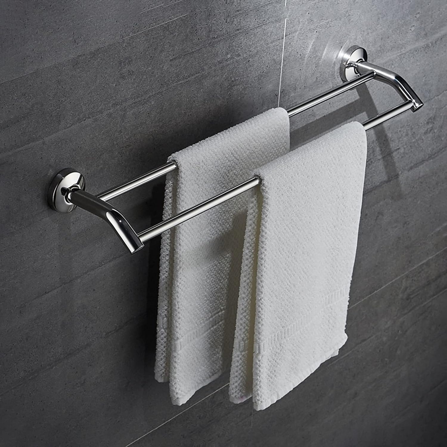 TiStm Stainless Steel Double Towel Bar 30Cm Polished Silver