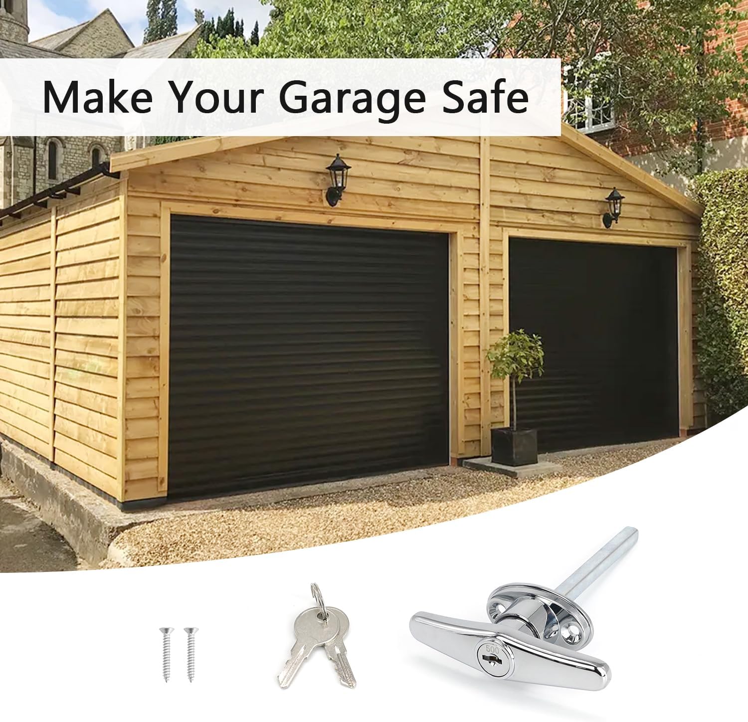 Universal Garage Door T-Handle Replacement Lock 2 Pack with 2 Keys