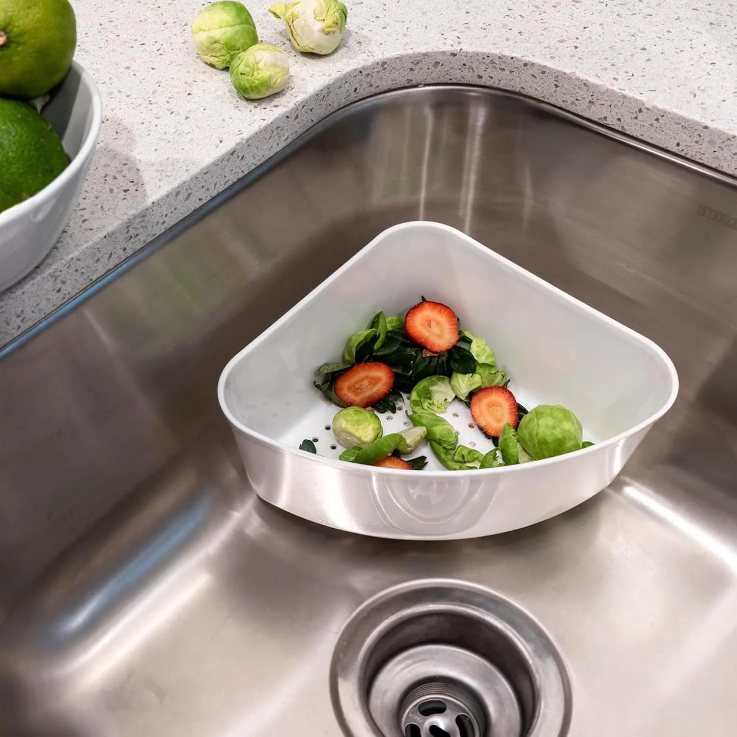 Better Houseware Triangular Sink Drain Basket for Food and Fruits