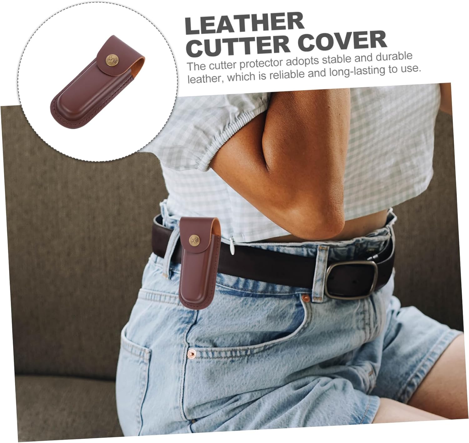 WOONEKY Leather Belt Cutter Holder Tool Pouch