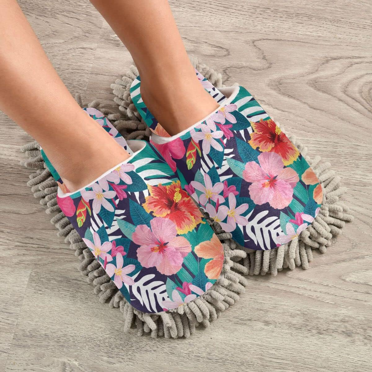 DOMIKING Mop Slippers with Microfiber Sole for Easy Cleaning 1