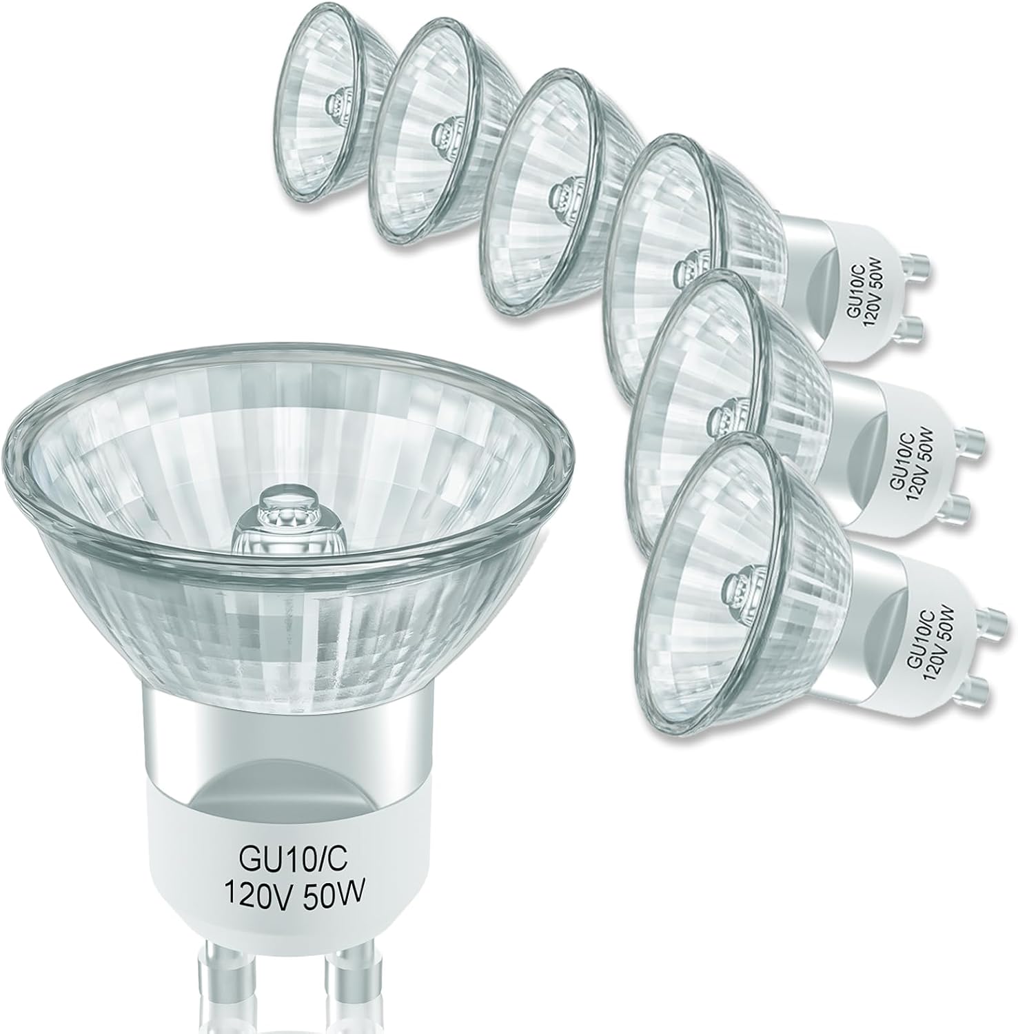 DUMILOO GU10 Halogen Bulb 120V 50W Dimmable Warm White 2700K Pack of 6