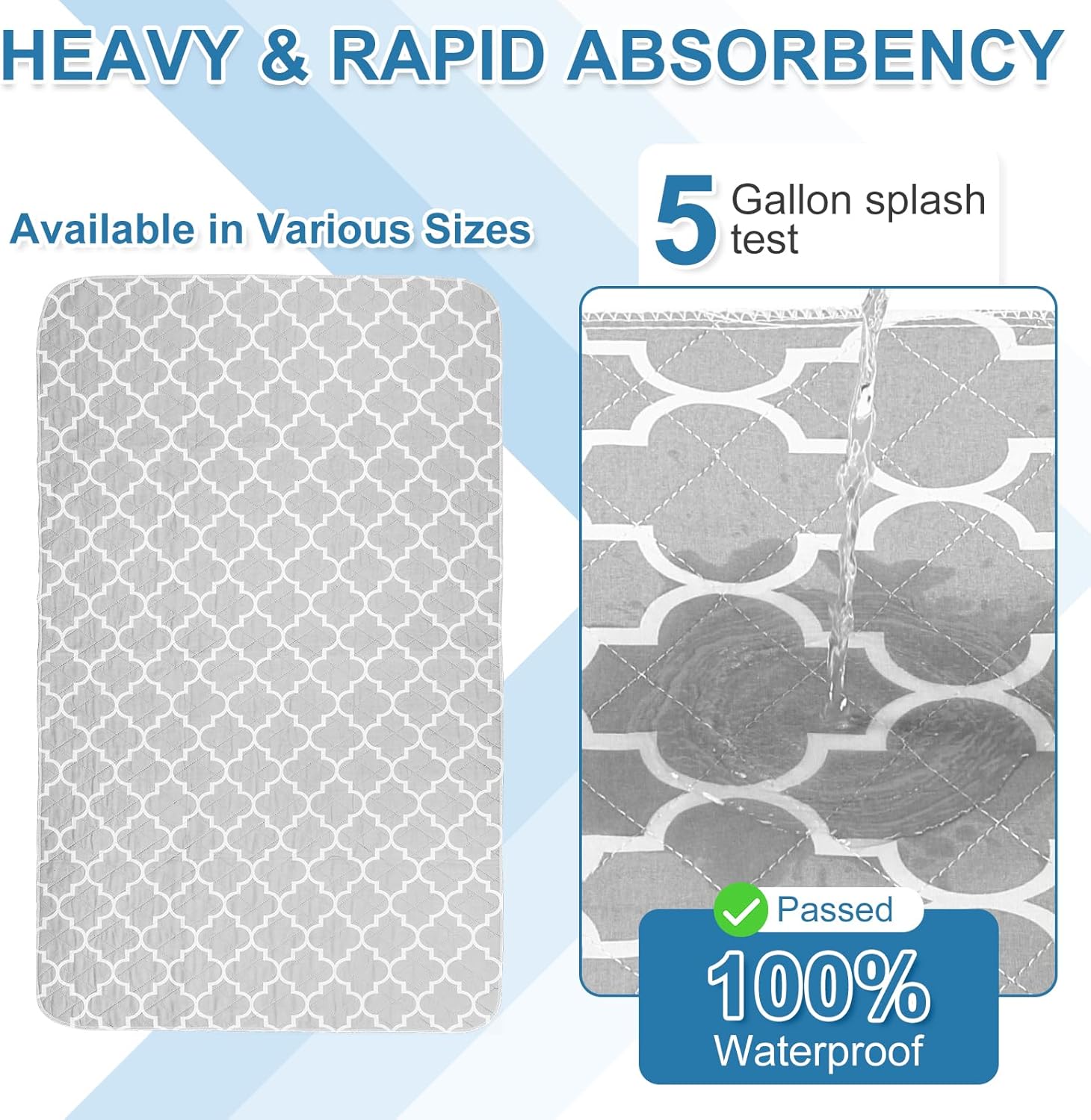OUTCREATOR Washable Bed Pads 34 x 56 Pack of 2