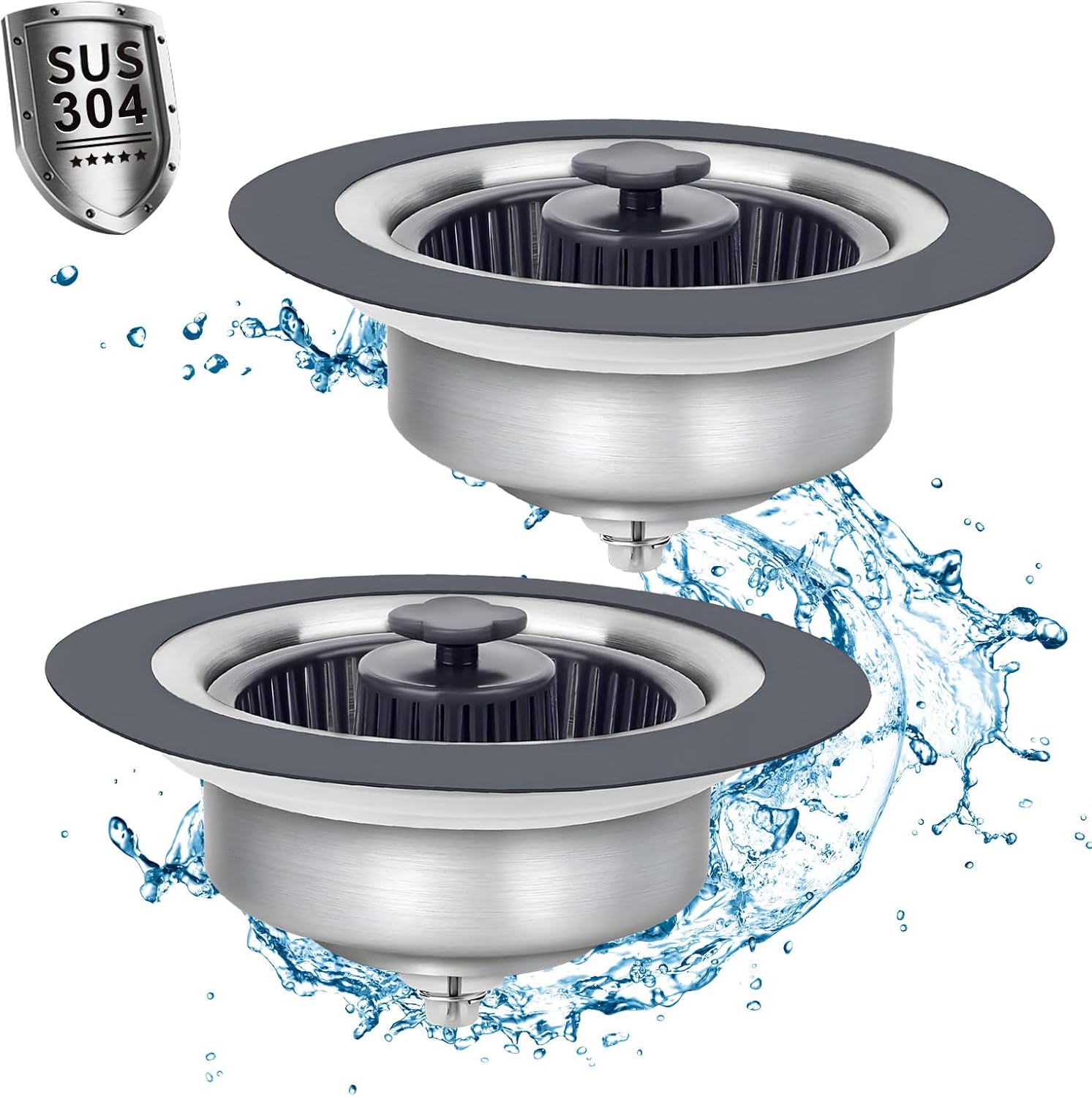 3 in 1 Kitchen Sink Drain Strainer 2 Pack