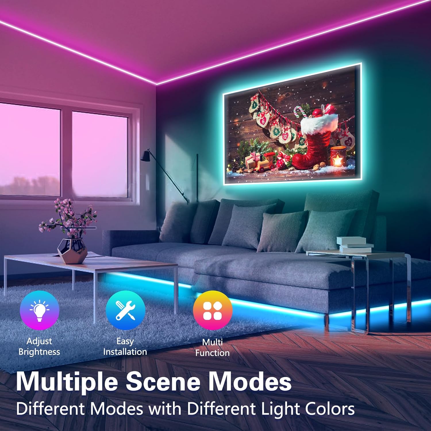 KEXU 50ft Smart WiFi LED Strip Light with Alexa and Google Assistant