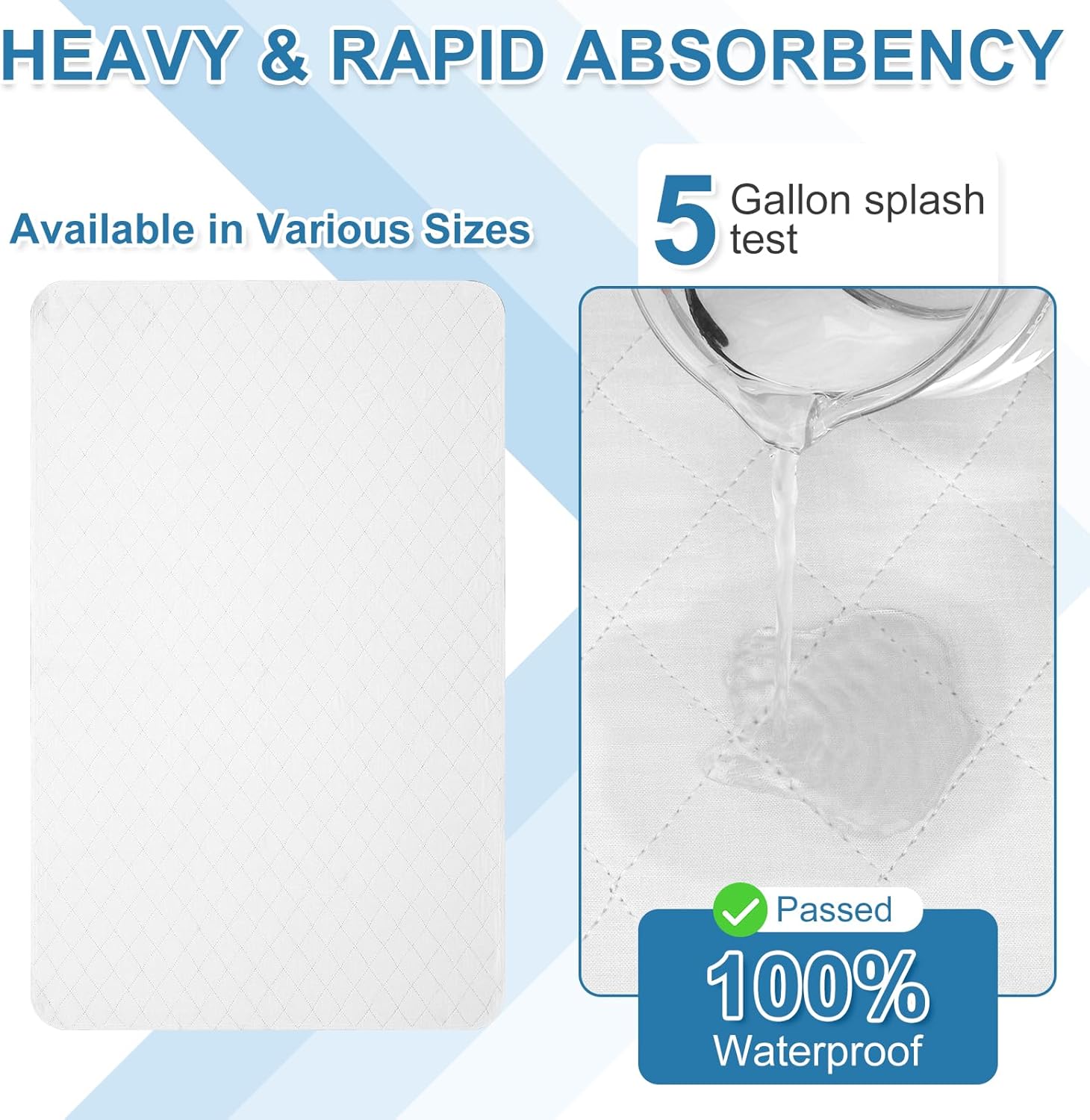 OUTCREATOR Washable Bed Pads 34x56 Pack of 2 1