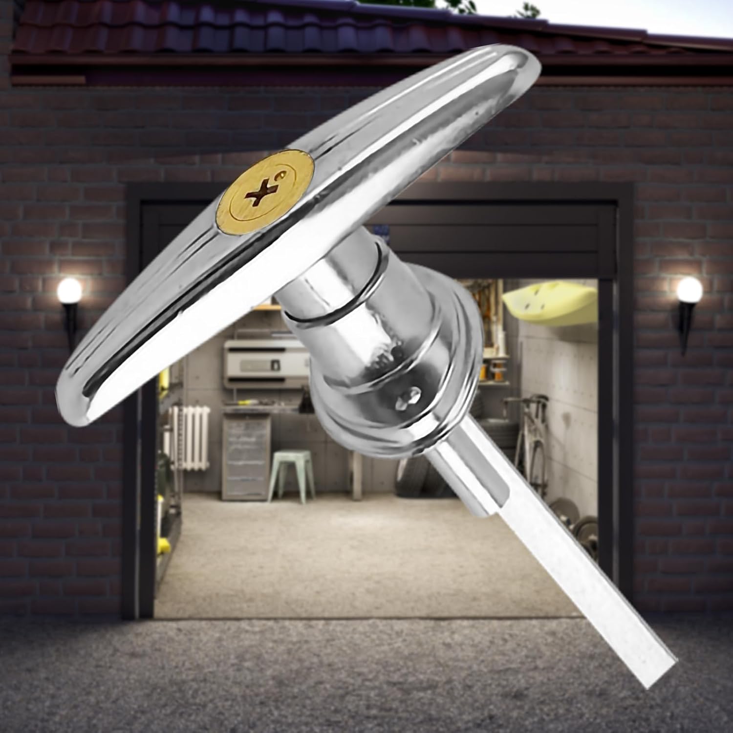 Garage Door Lock T Handle with 4 Keys Replacement Kit