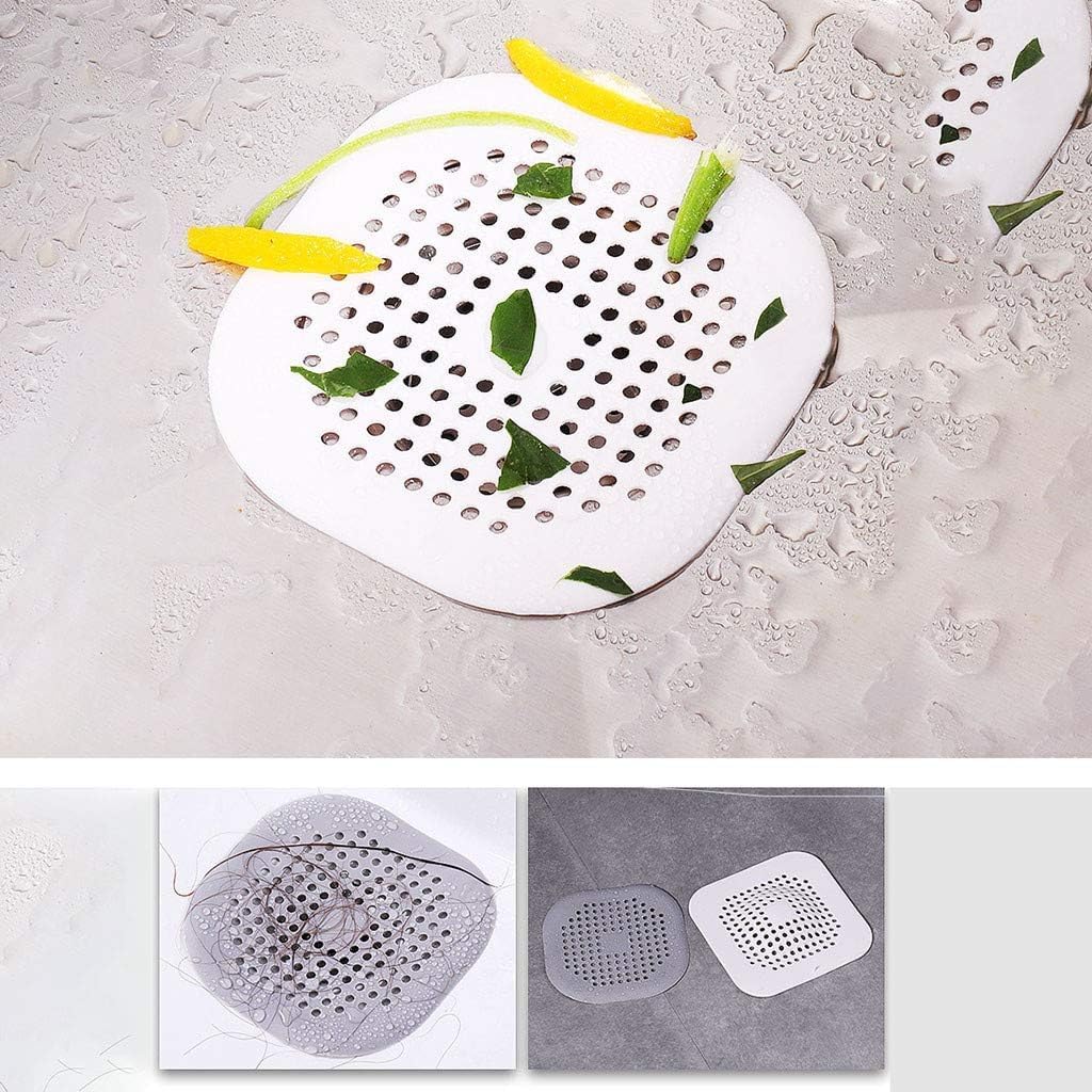 White Silicone Drain Hair Catcher with Suction Cups
